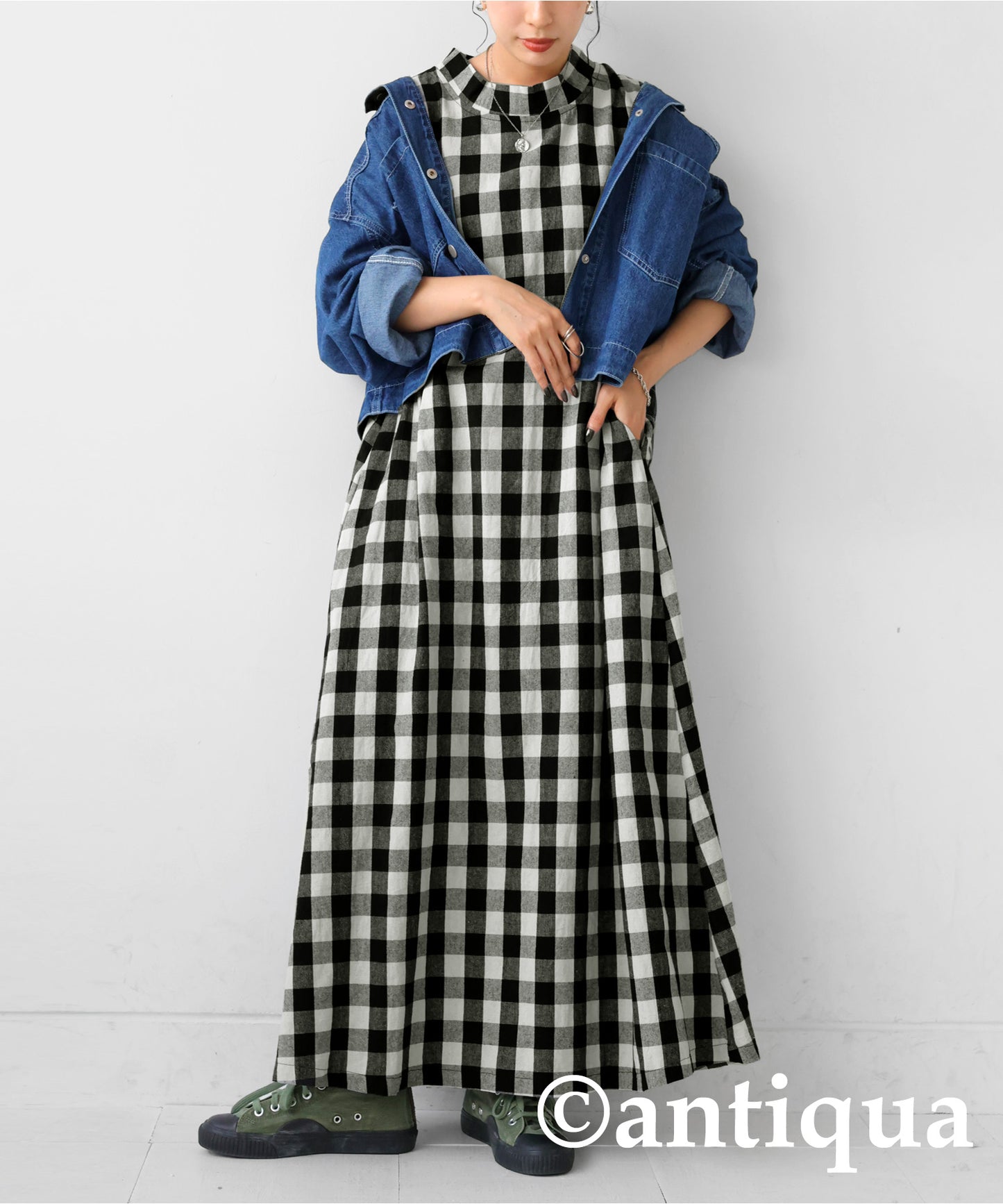 Black Checked Dress Ladies