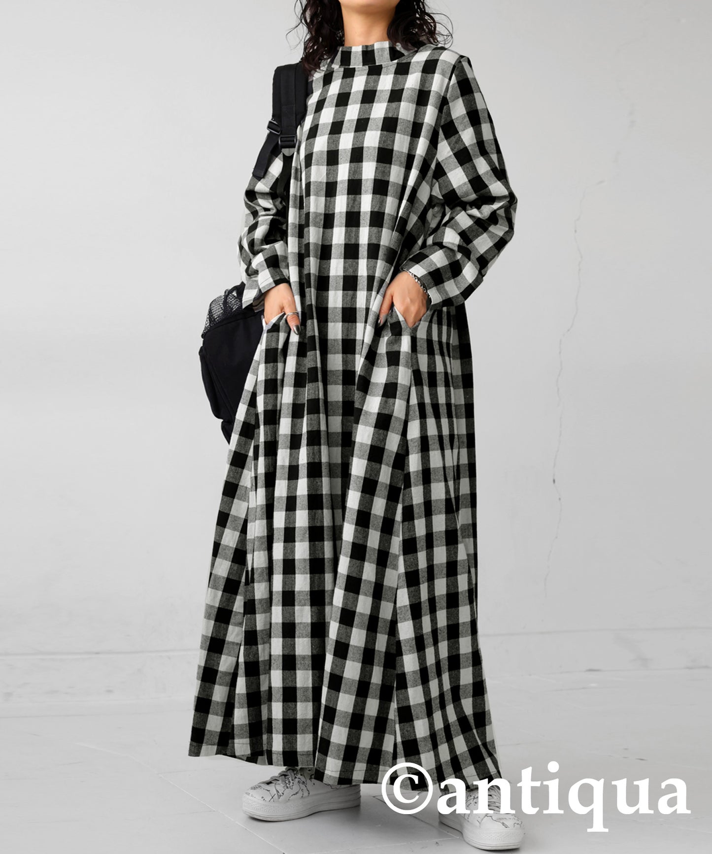 Black Checked Dress Ladies