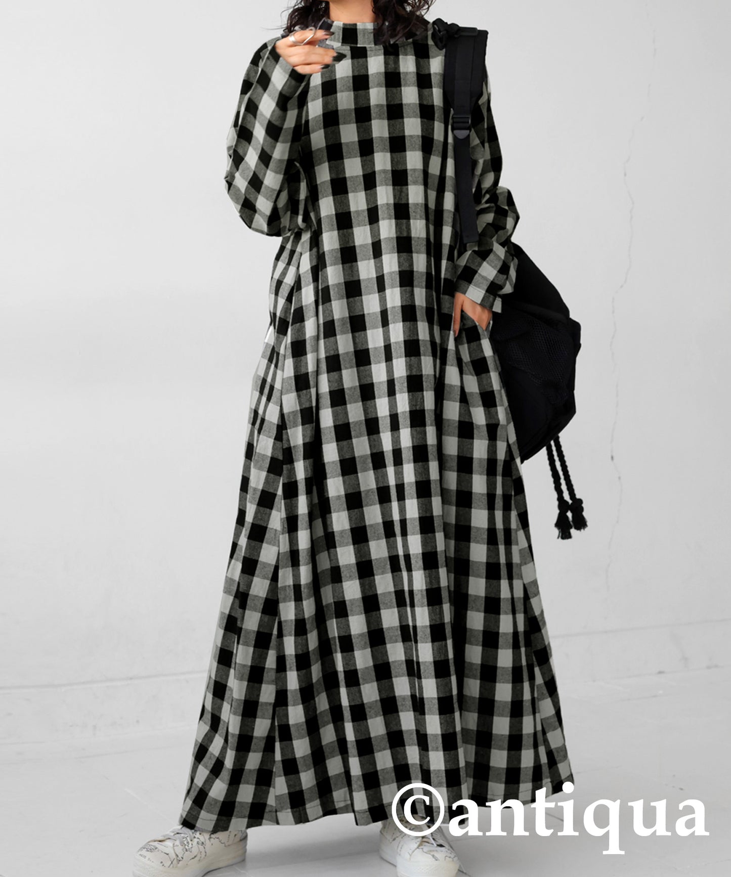 Black Checked Dress Ladies