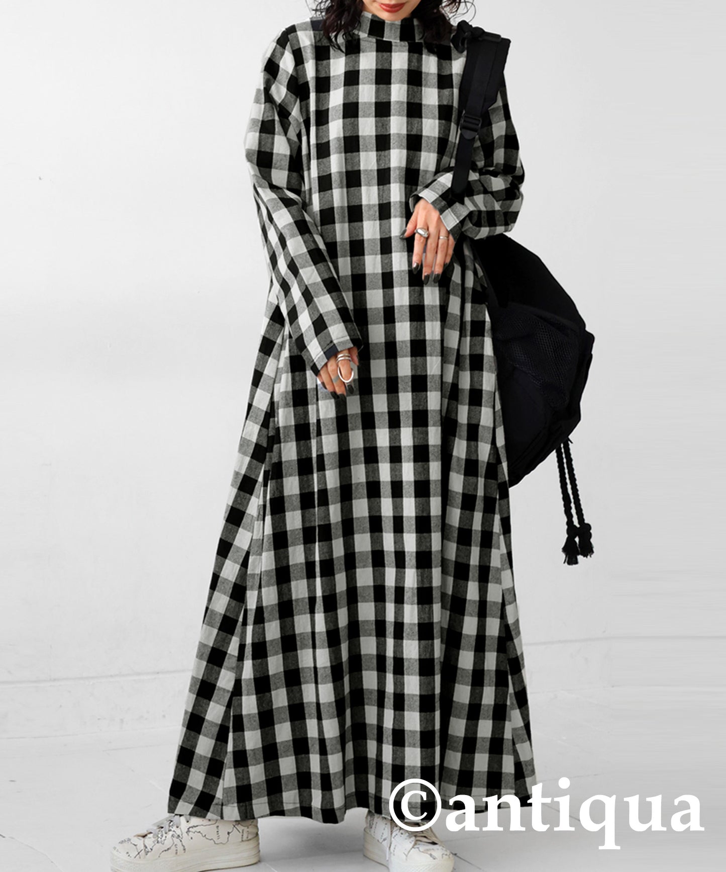 Black Checked Dress Ladies