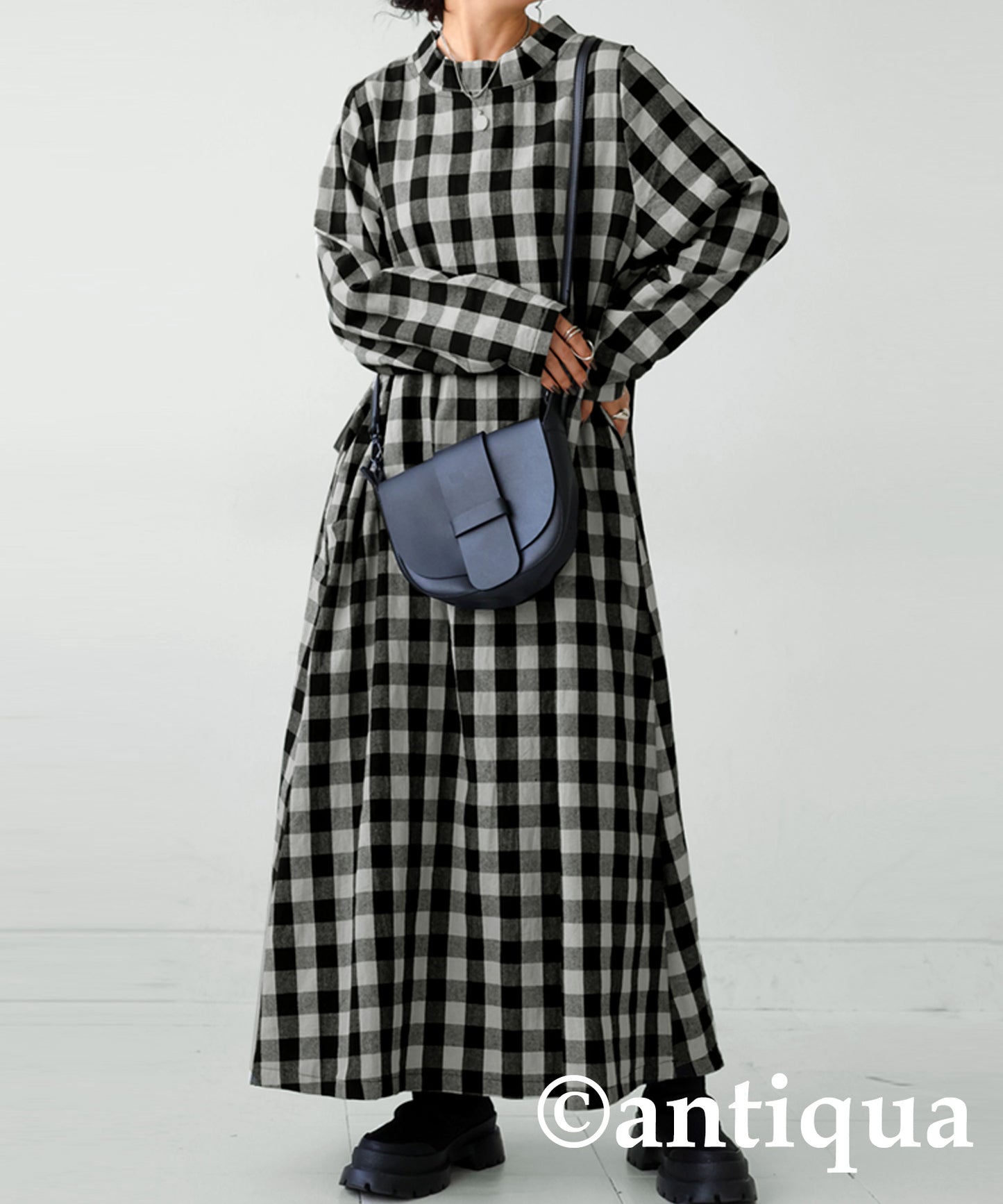 Black Checked Dress Ladies