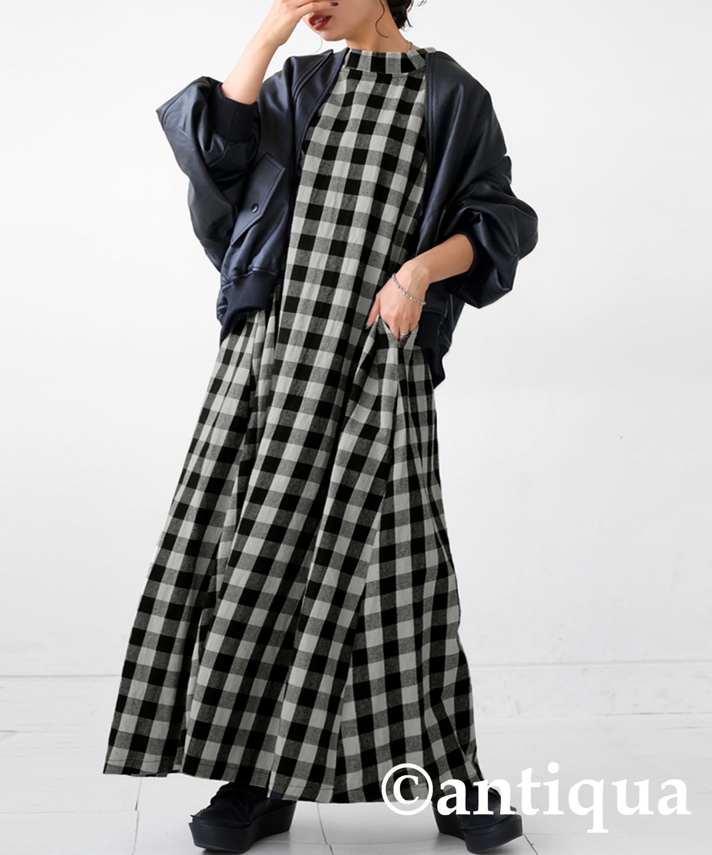 Black Checked Dress Ladies