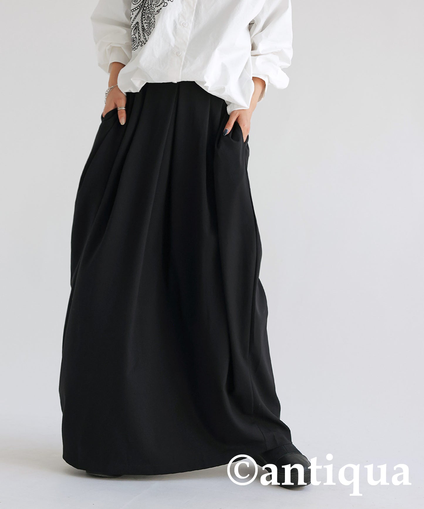 Tuck Long Skirt Ladies