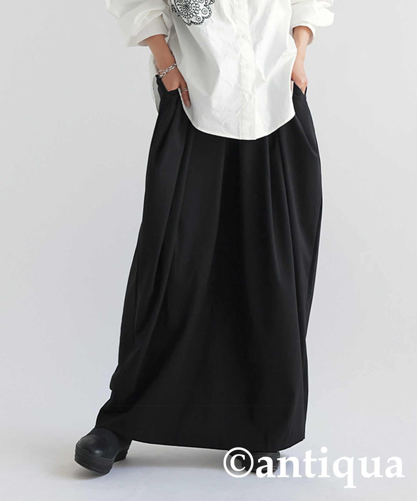 Tuck Long Skirt Ladies