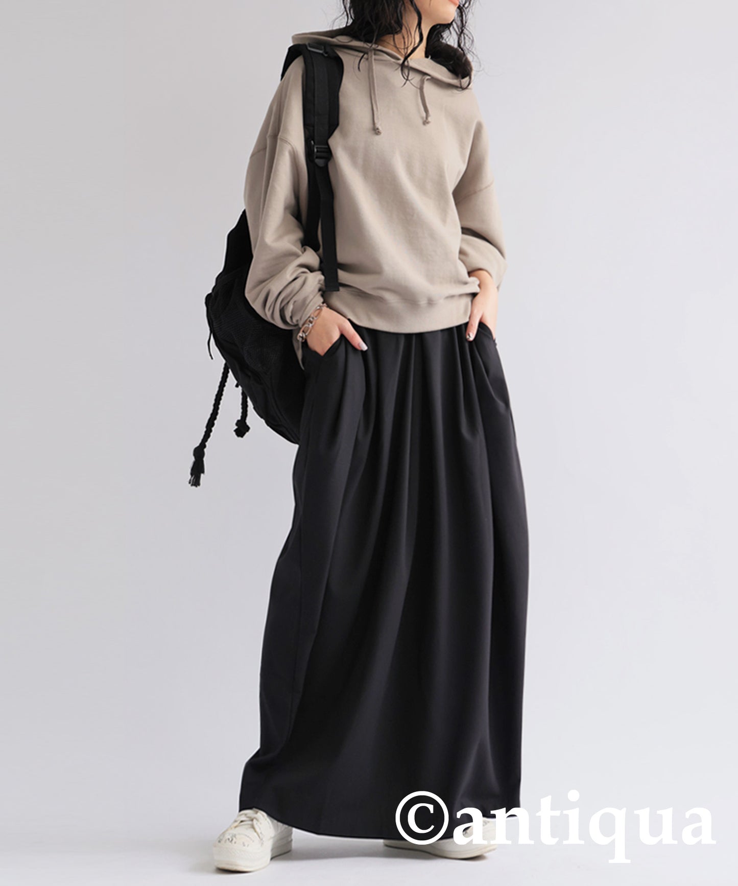 Tuck Long Skirt Ladies