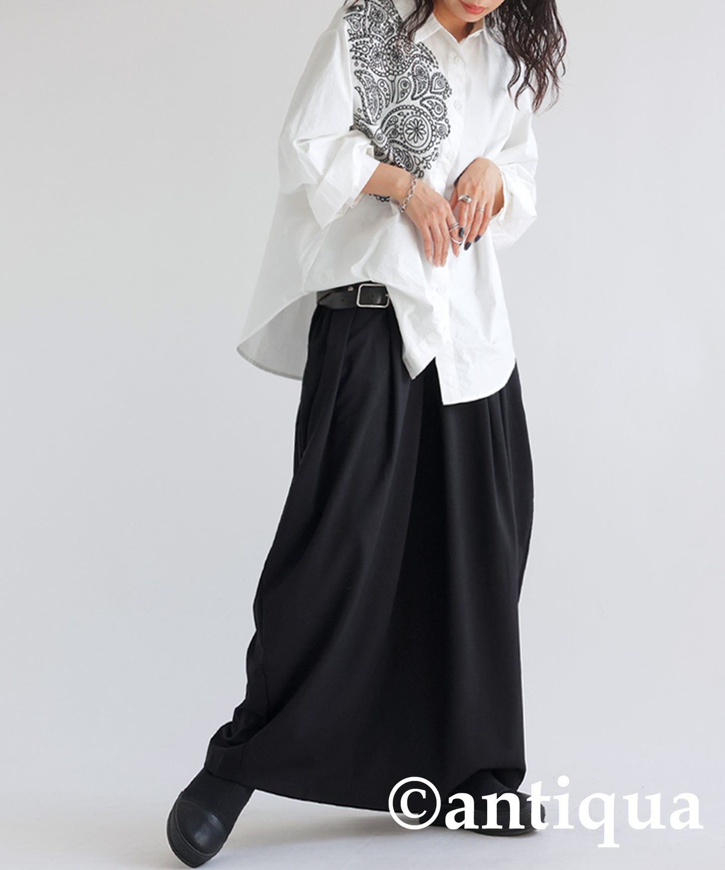 Tuck Long Skirt Ladies