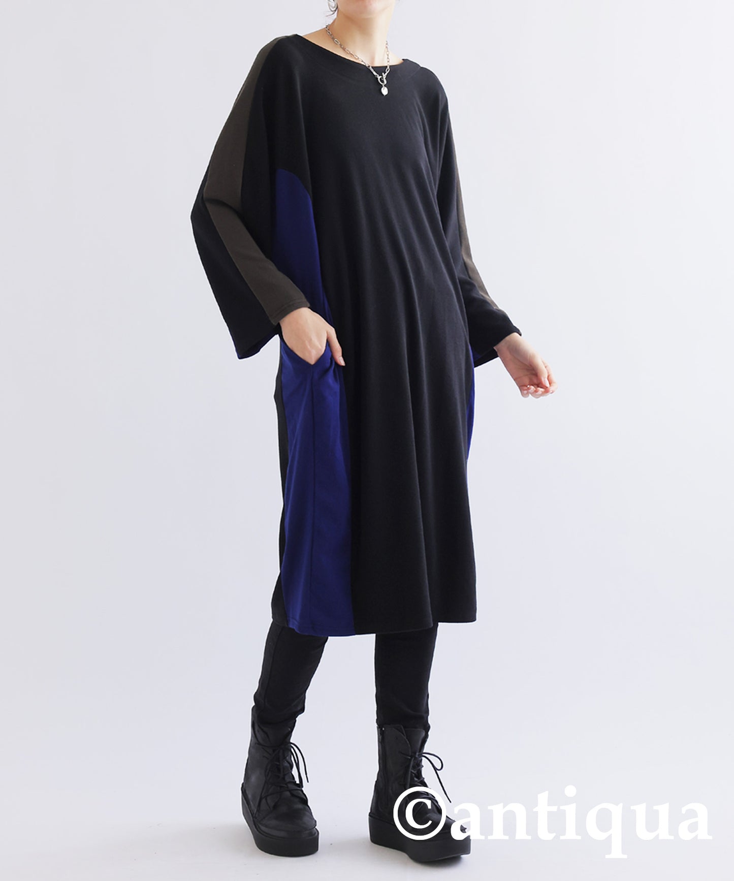 Bicolor Dolman Dress Ladies