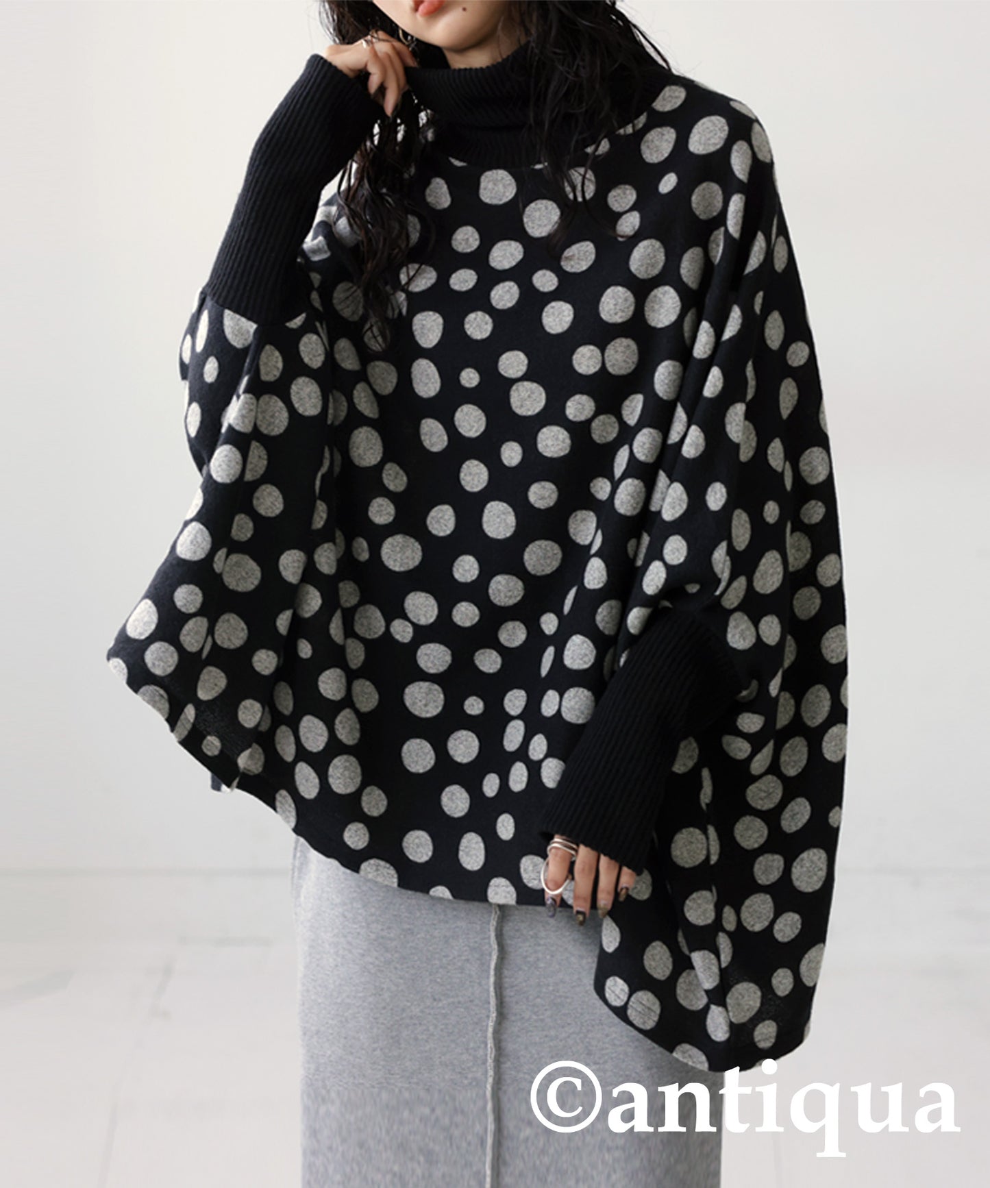 Polka Dots Dolman Knit Ladies