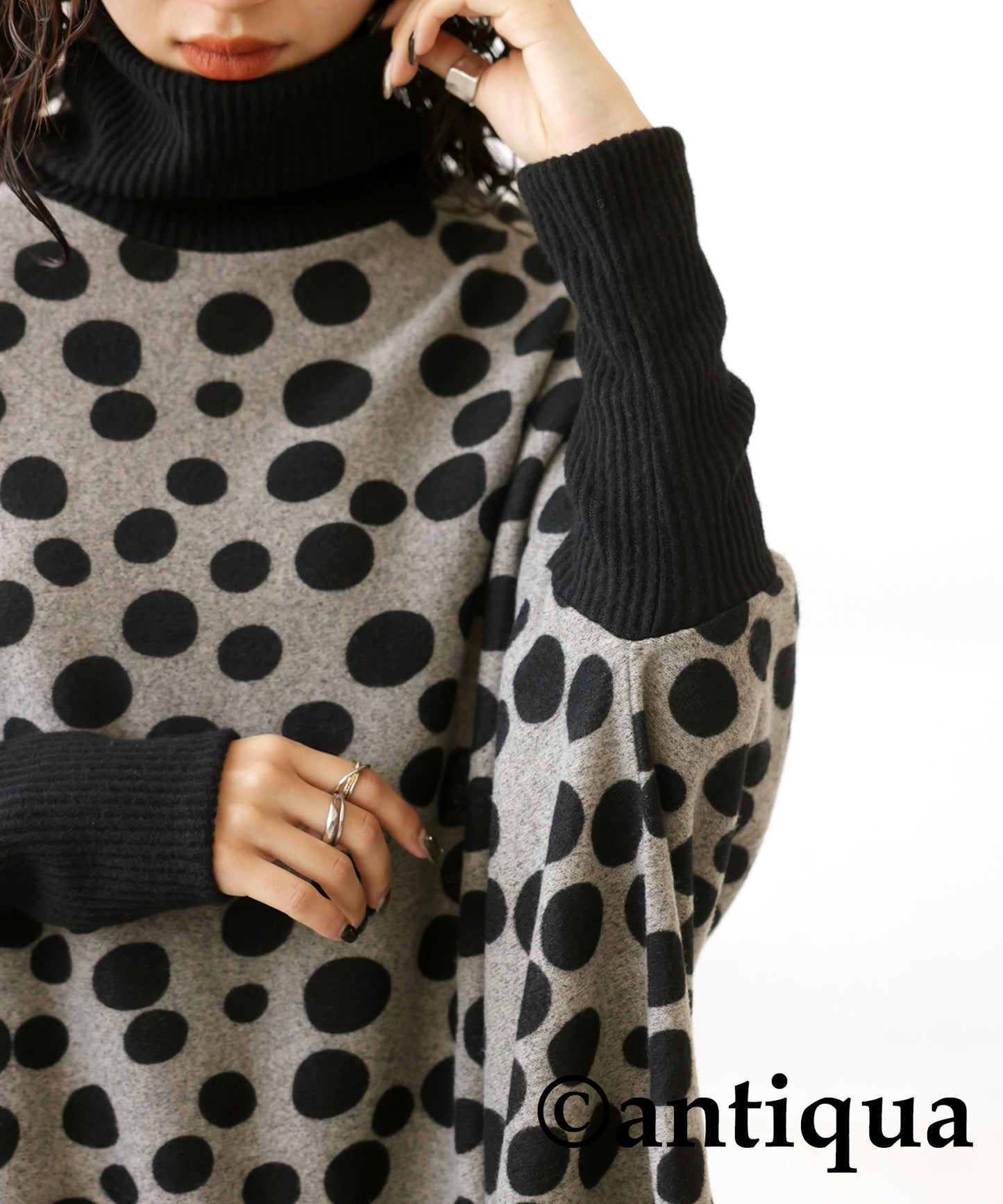 Polka Dots Dolman Knit Ladies