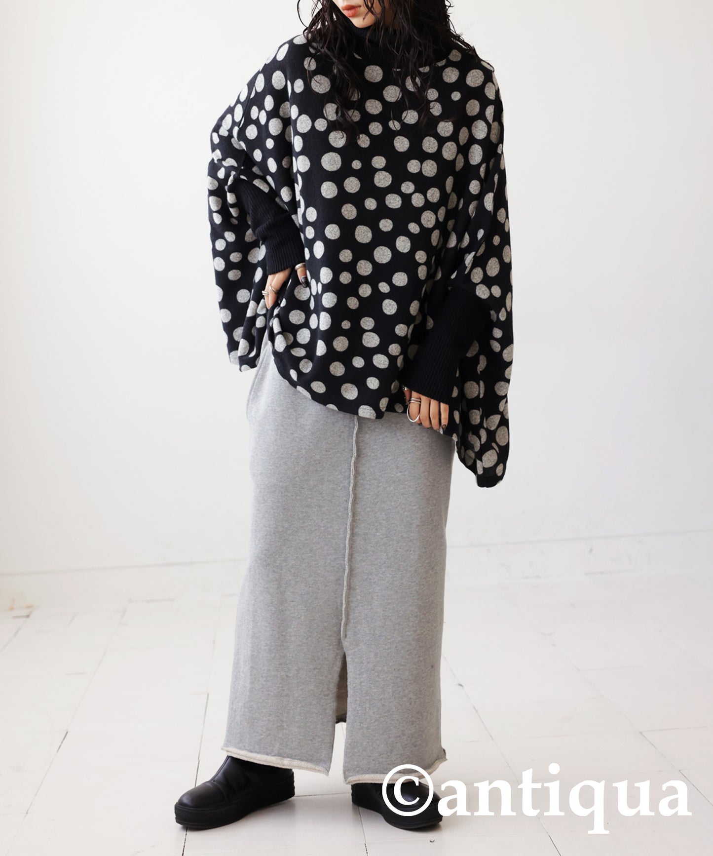 Polka Dots Dolman Knit Ladies