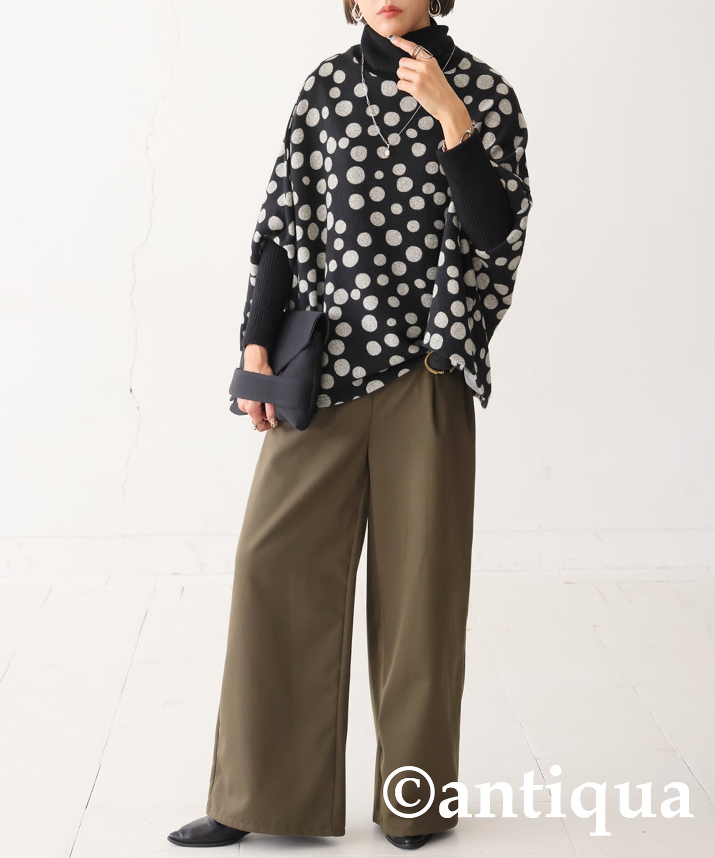 Polka Dots Dolman Knit Ladies