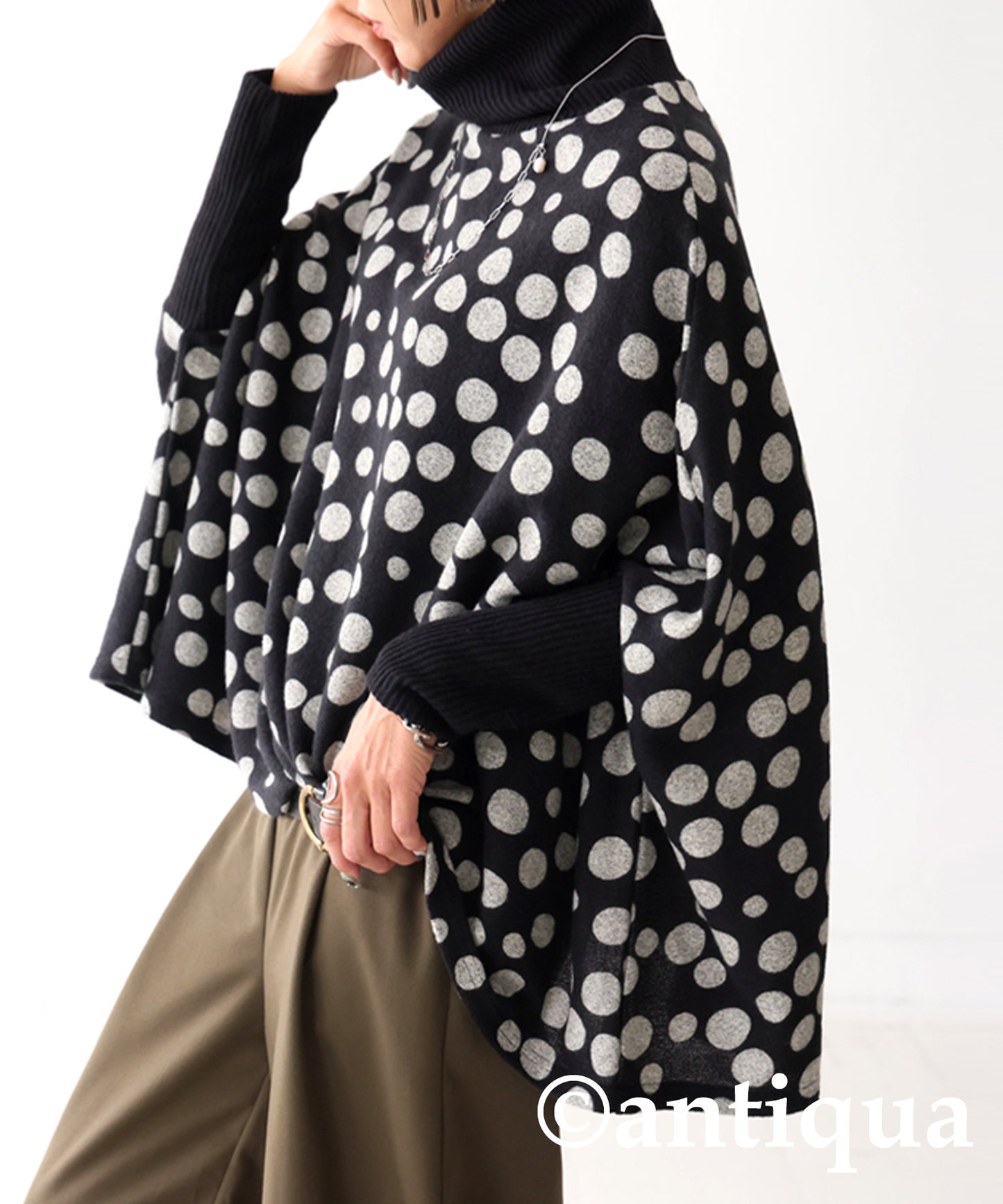 Polka Dots Dolman Knit Ladies