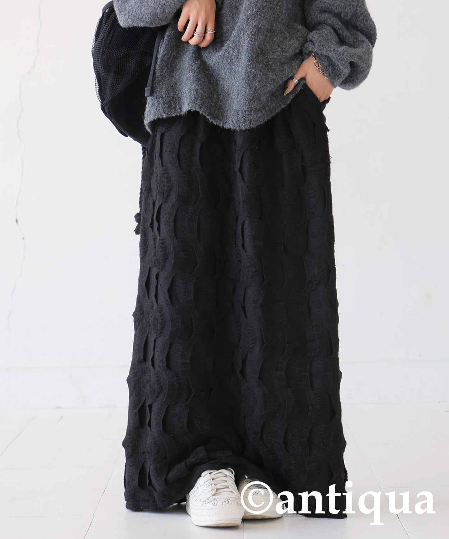 Wave pattern Long skirt Ladies