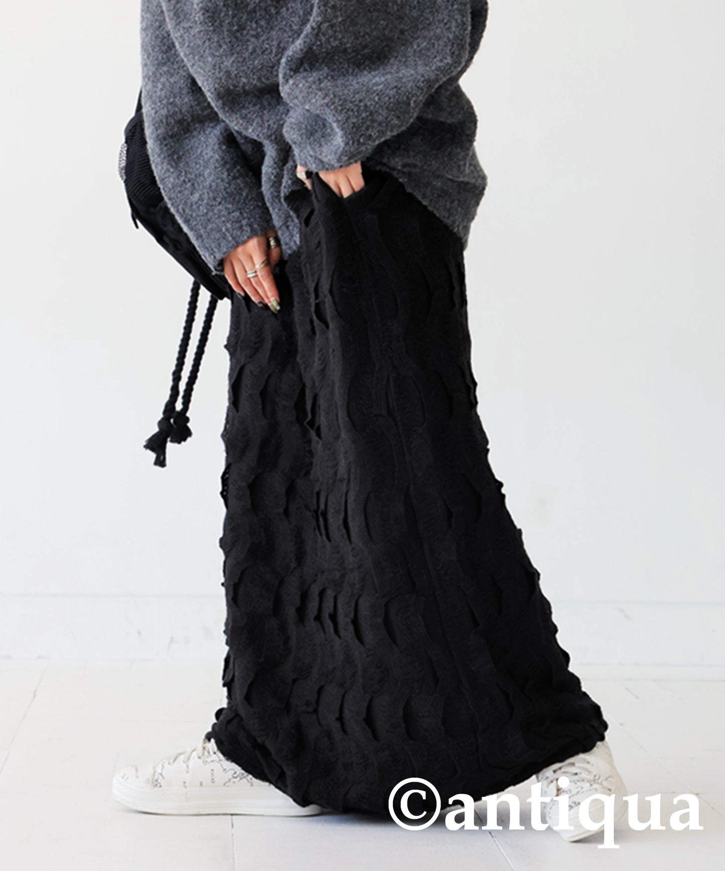 Wave pattern Long skirt Ladies