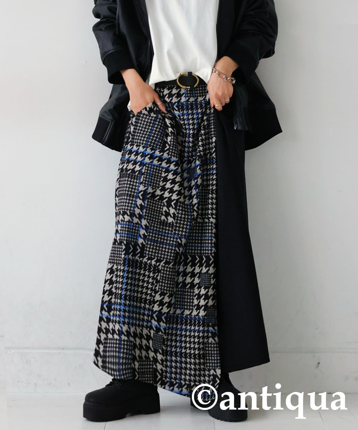 CHIDORI (Houndstooth) Pattern Tight Skirt Ladies