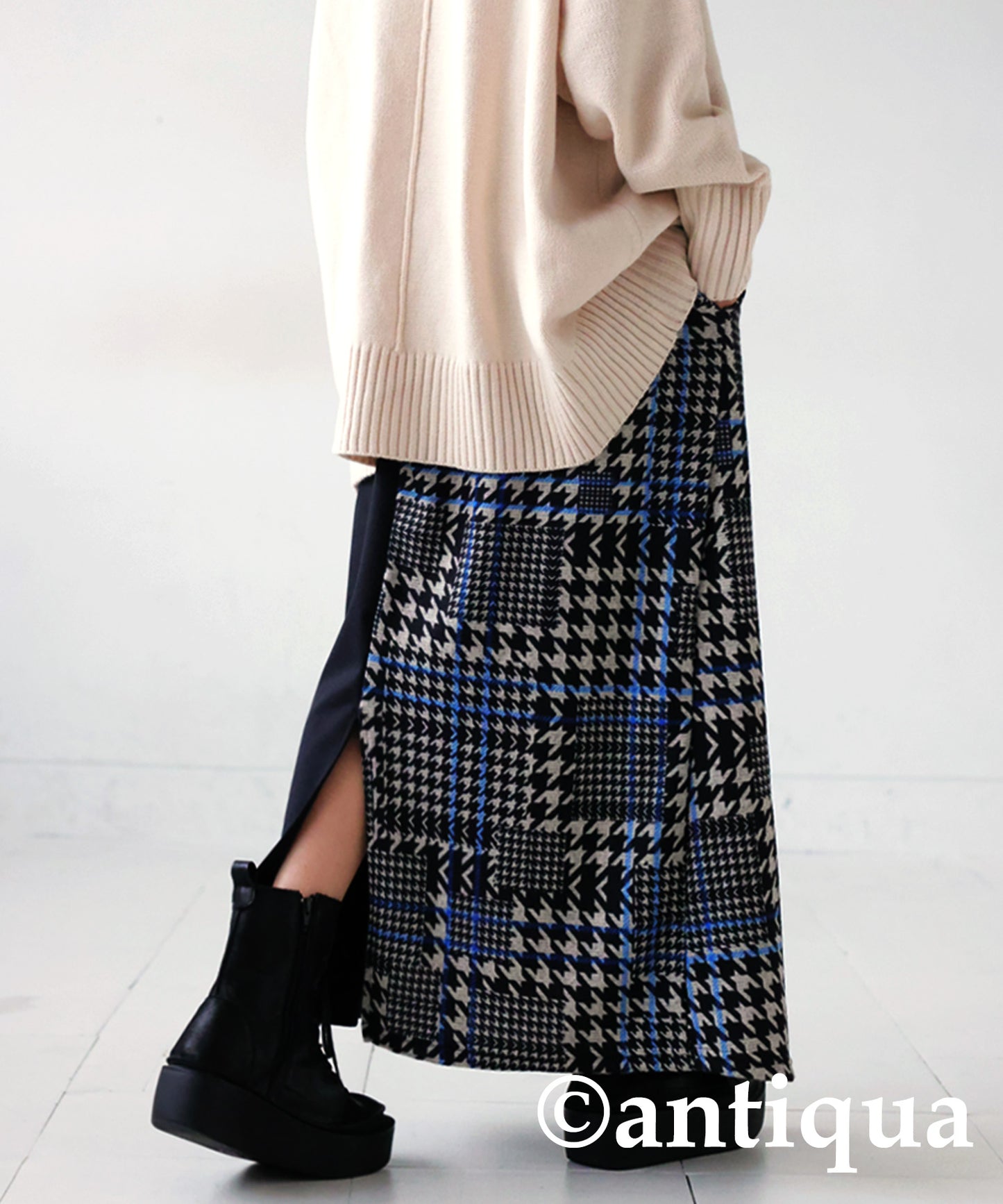 CHIDORI (Houndstooth) Pattern Tight Skirt Ladies