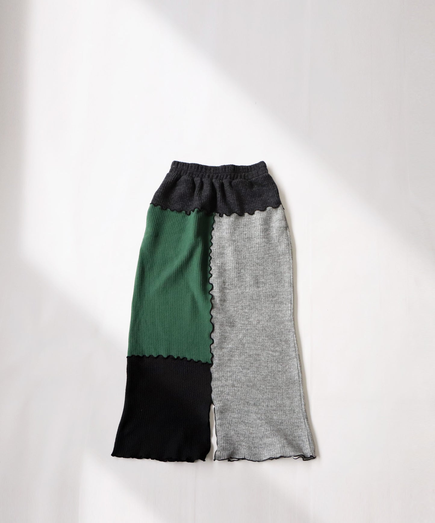 Patchwork -Style Rib Tight Skirt Ladies