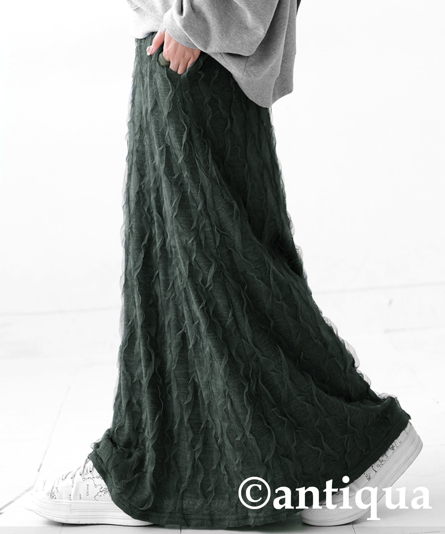 Tulle knit skirt Ladies