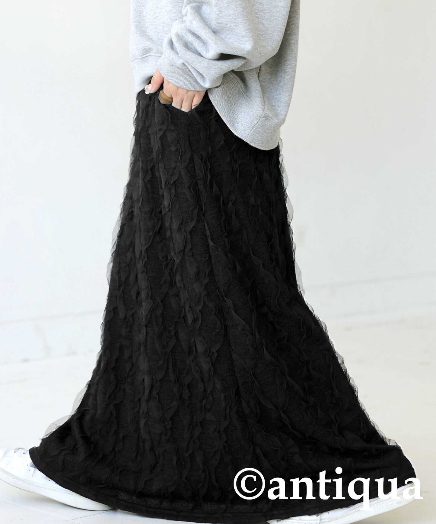 Tulle knit skirt Ladies