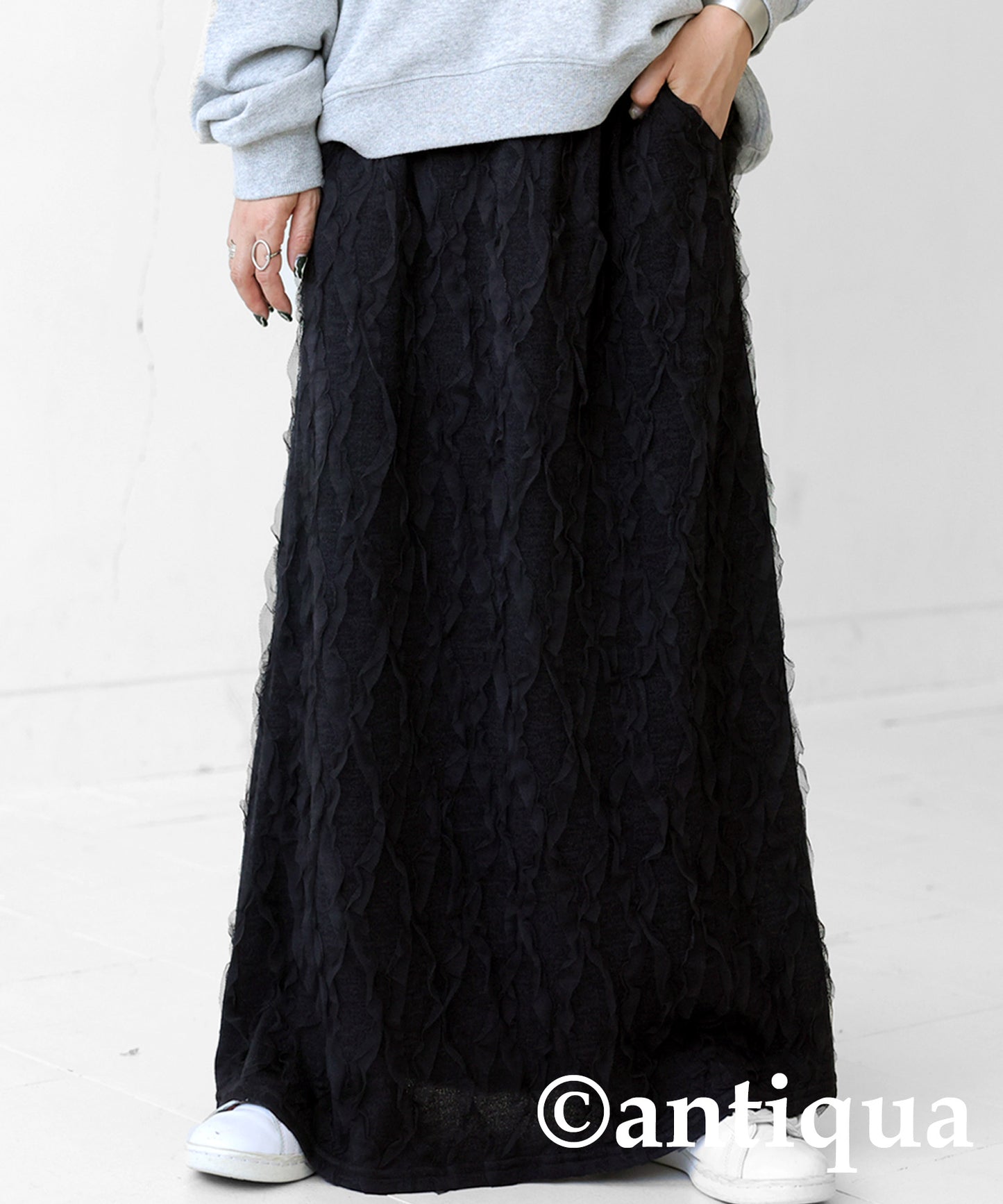 Tulle knit skirt Ladies