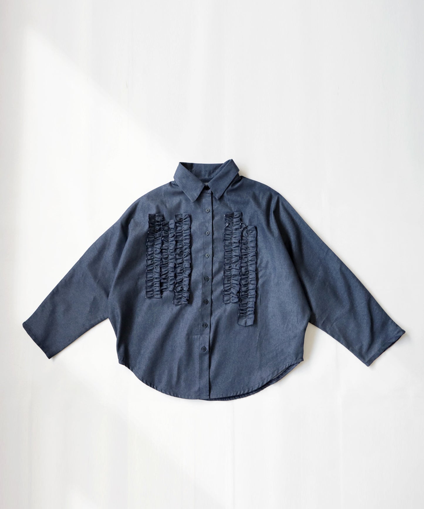 Frill Denim Shirt Ladies