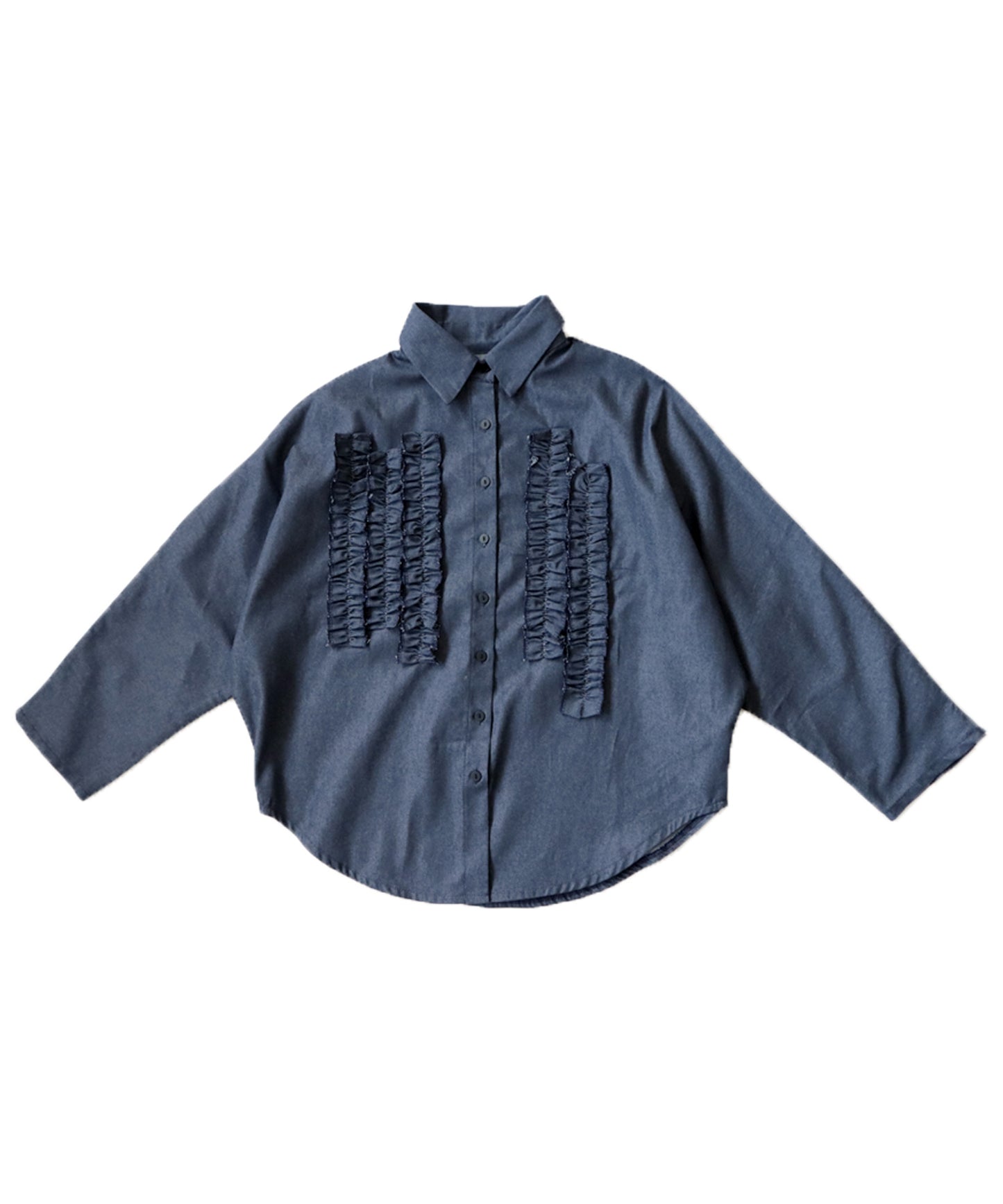 Frill Denim Shirt Ladies