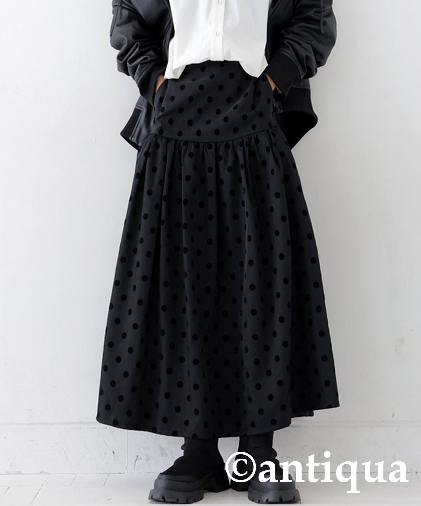 Polka Dot Gather Skirt Ladies