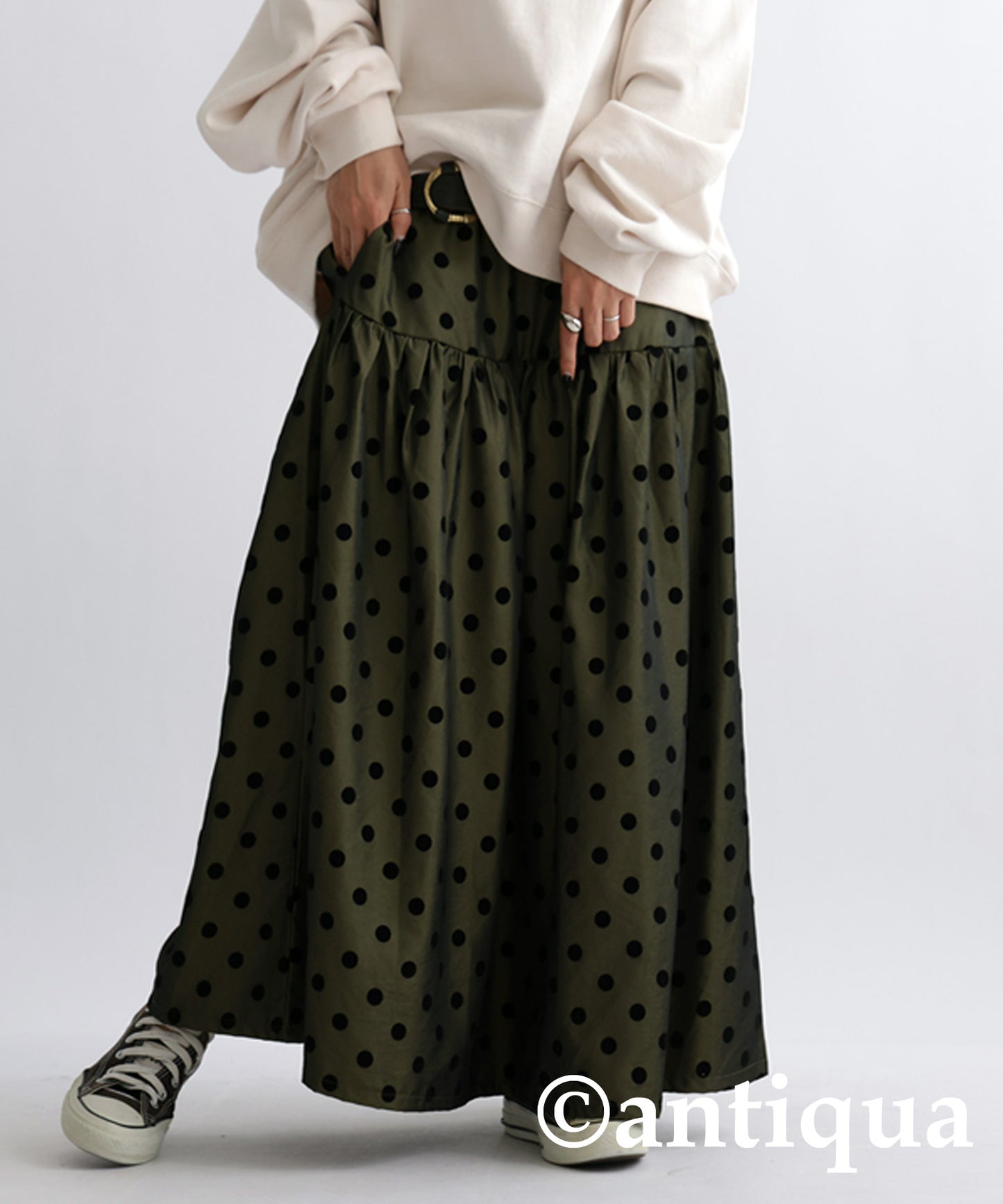 Polka Dot Gather Skirt Ladies