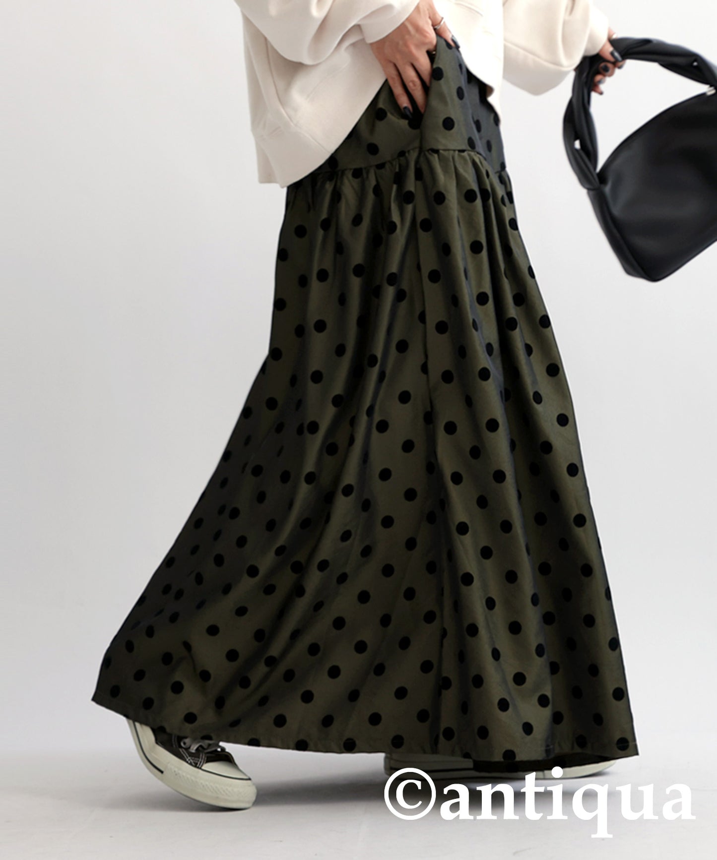 Polka Dot Gather Skirt Ladies