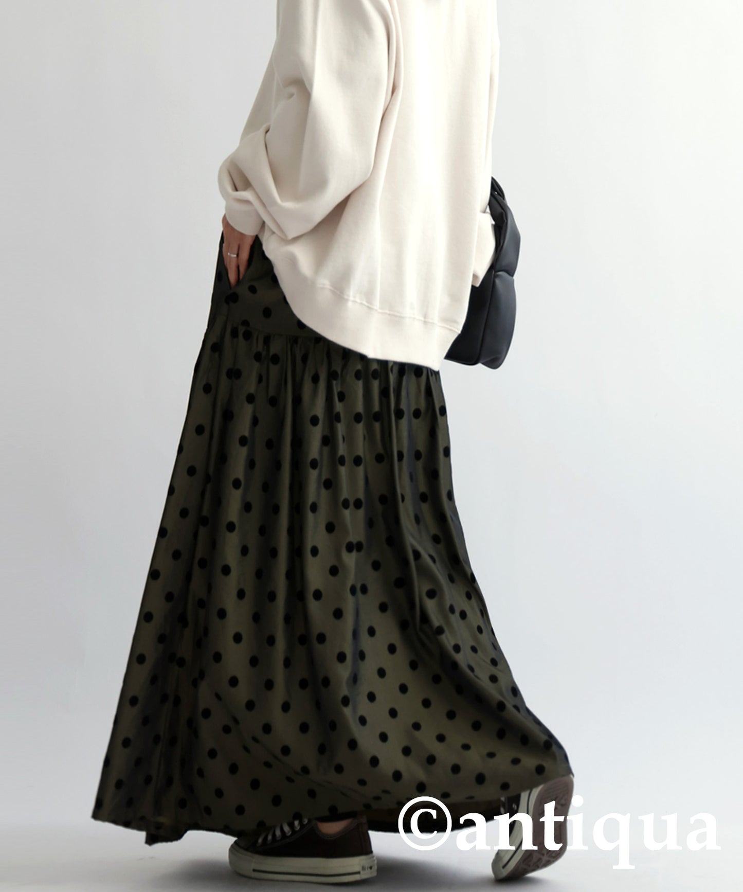 Polka Dot Gather Skirt Ladies