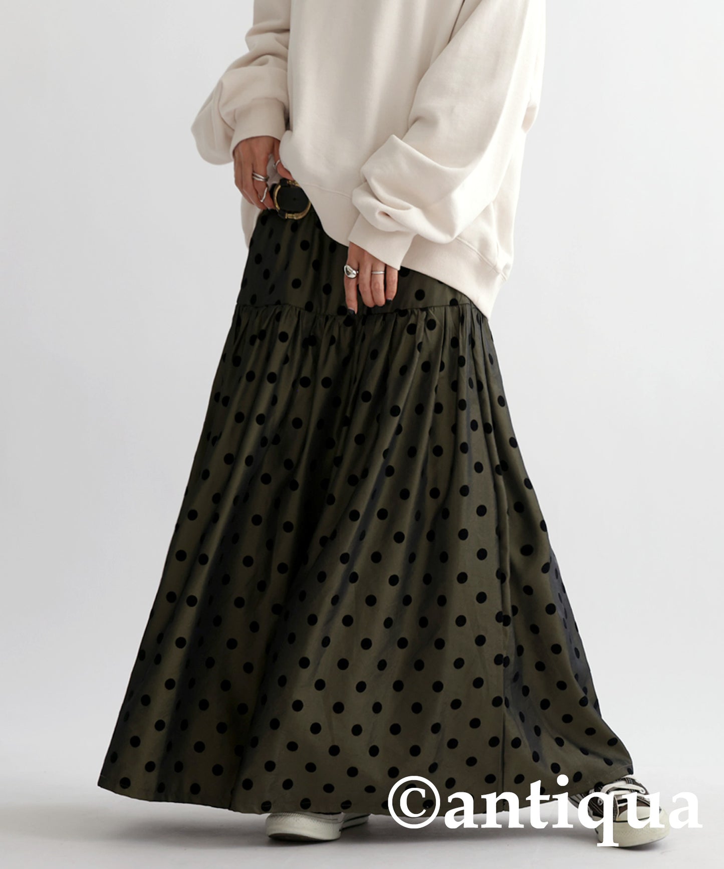 Polka Dot Gather Skirt Ladies