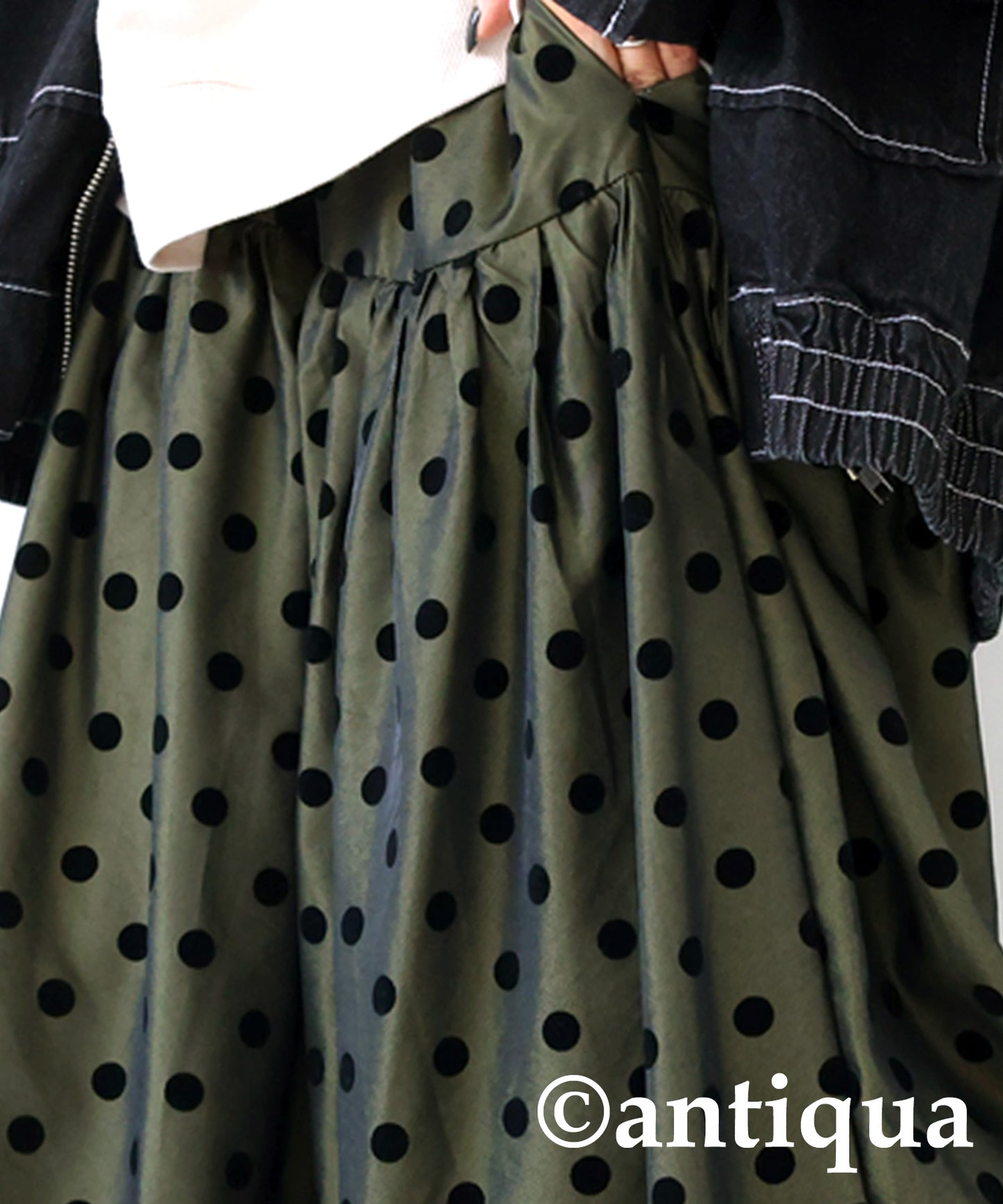 Polka Dot Gather Skirt Ladies