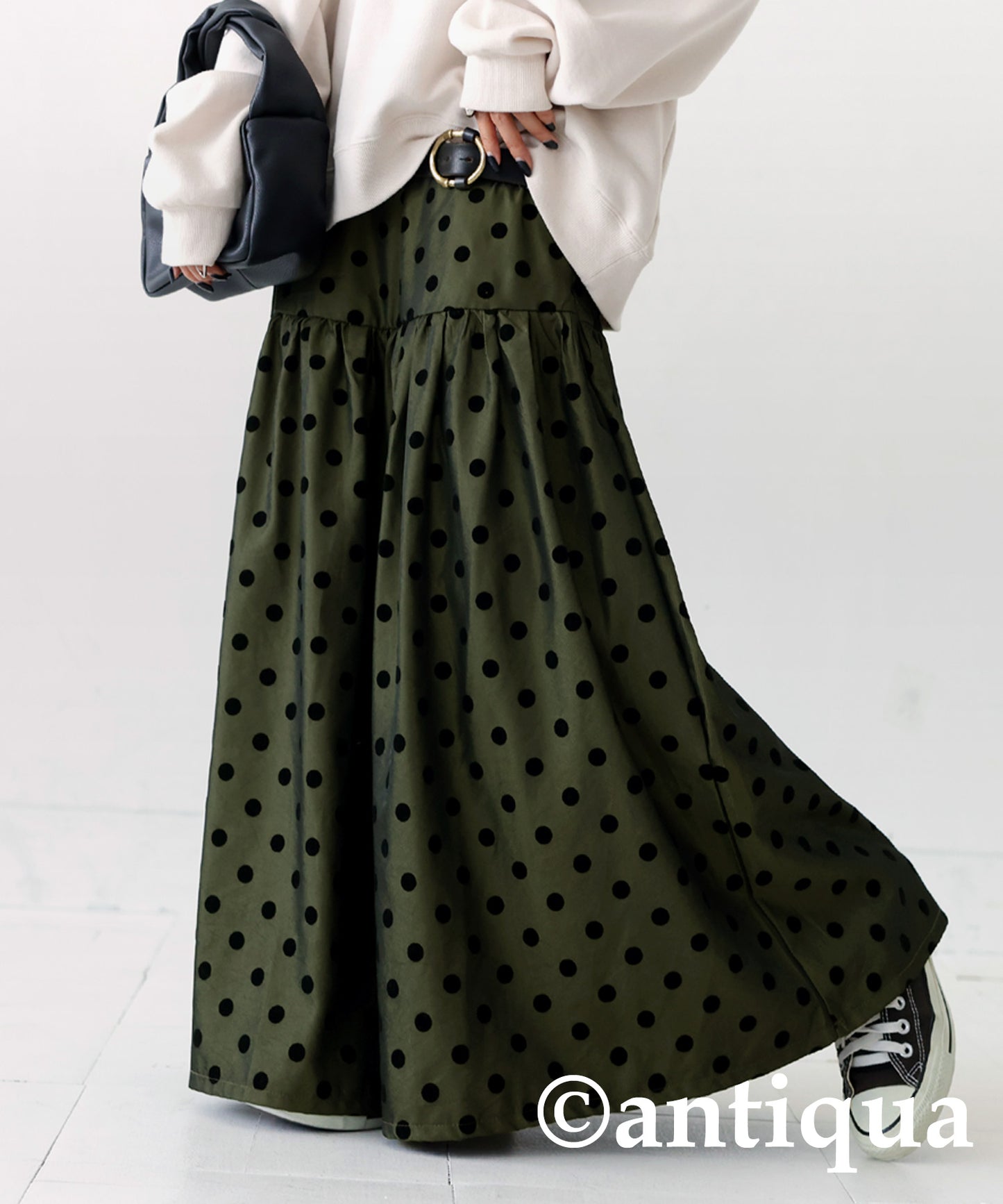 Polka Dot Gather Skirt Ladies