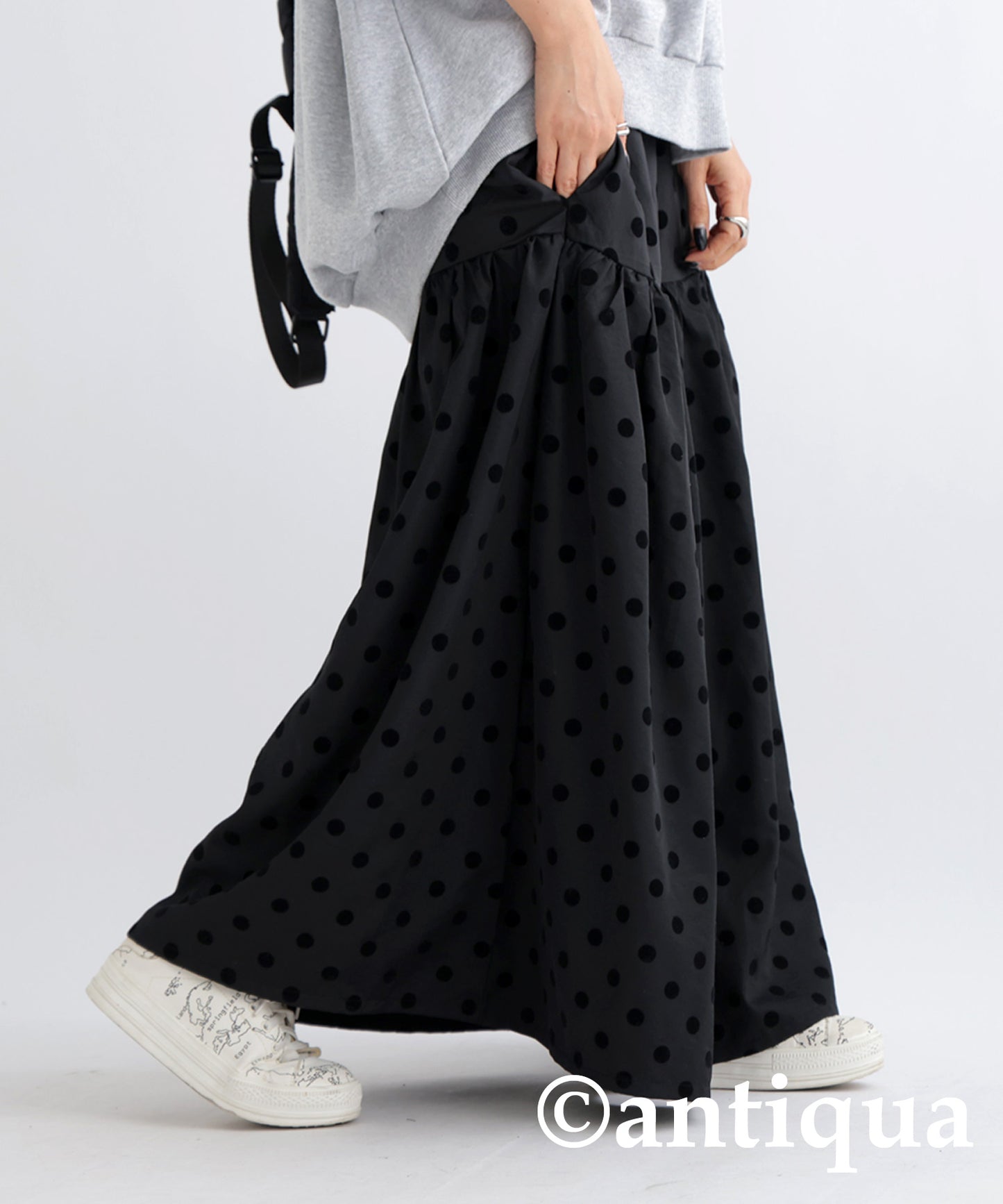 Polka Dot Gather Skirt Ladies