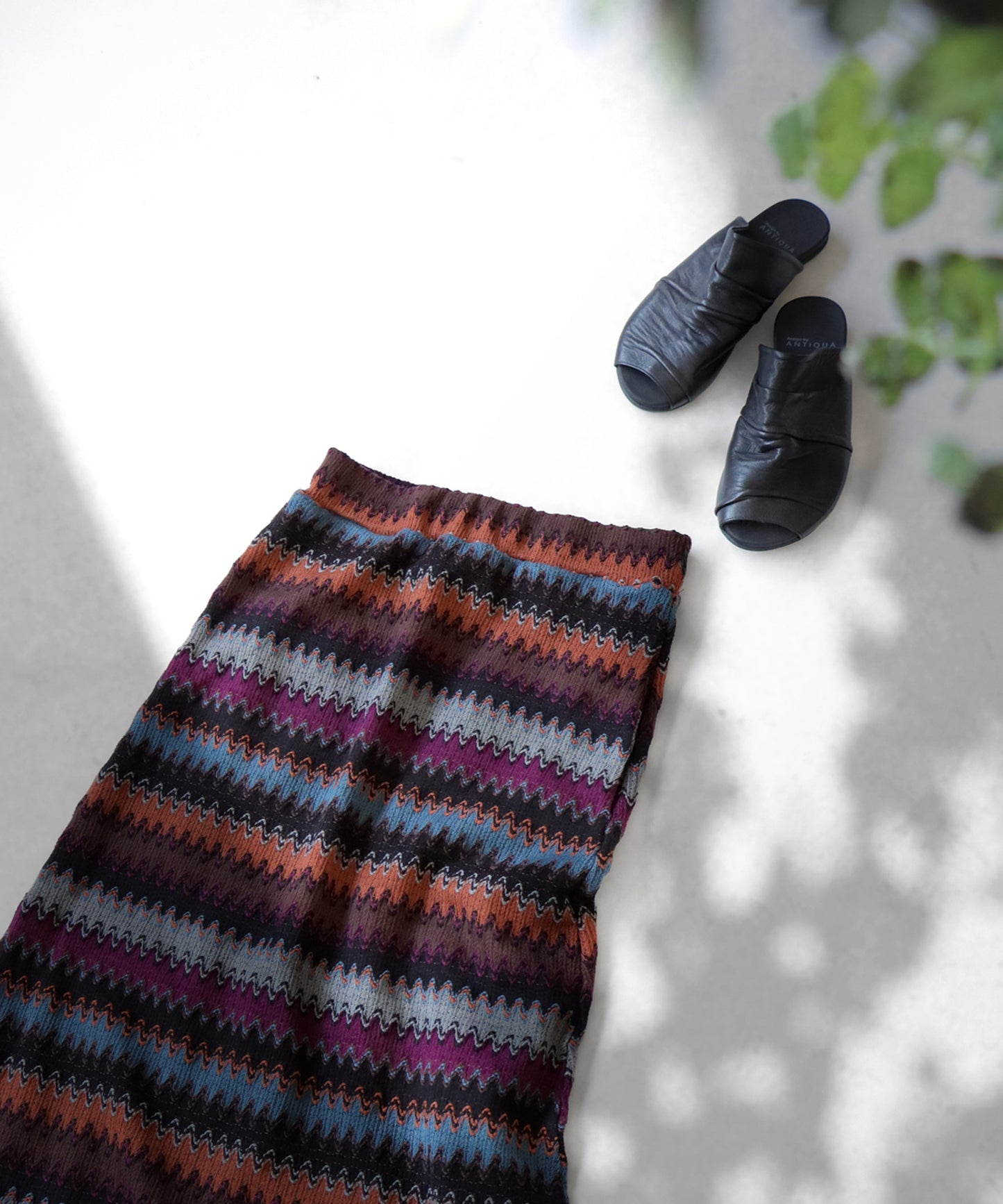 Stripe knitting skirt Ladies