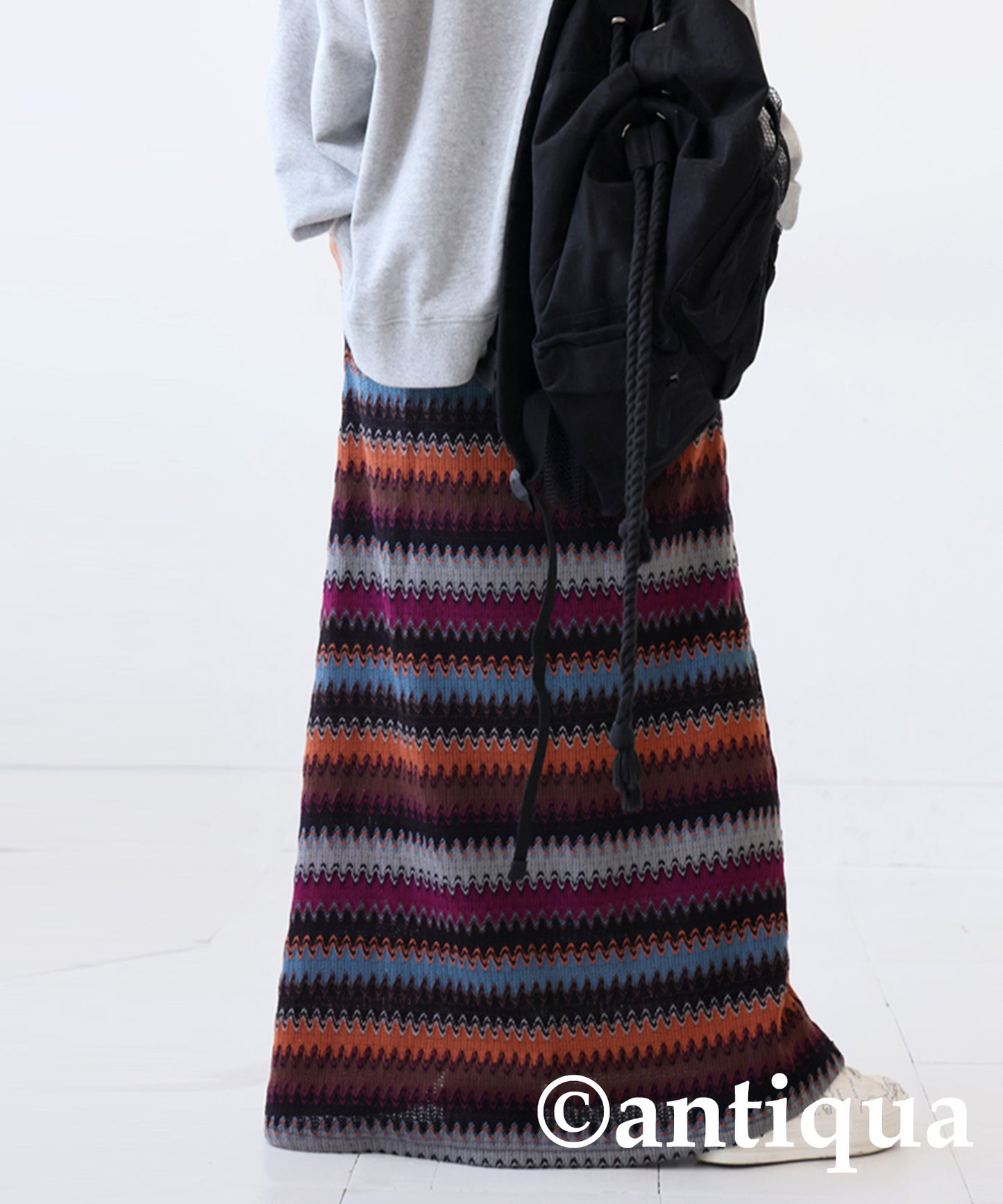 Stripe knitting skirt Ladies