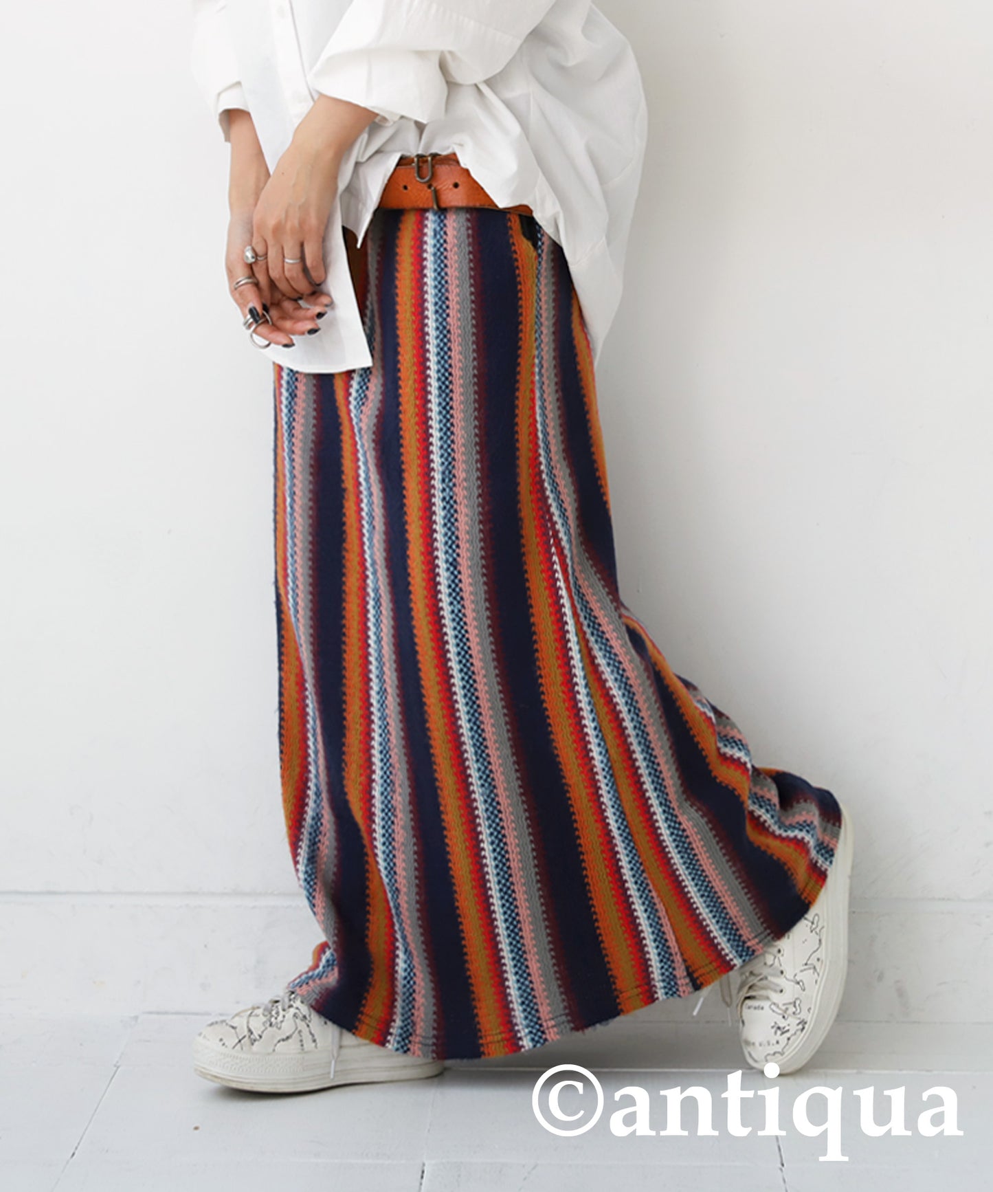 Striped Knit Skirt Ladies