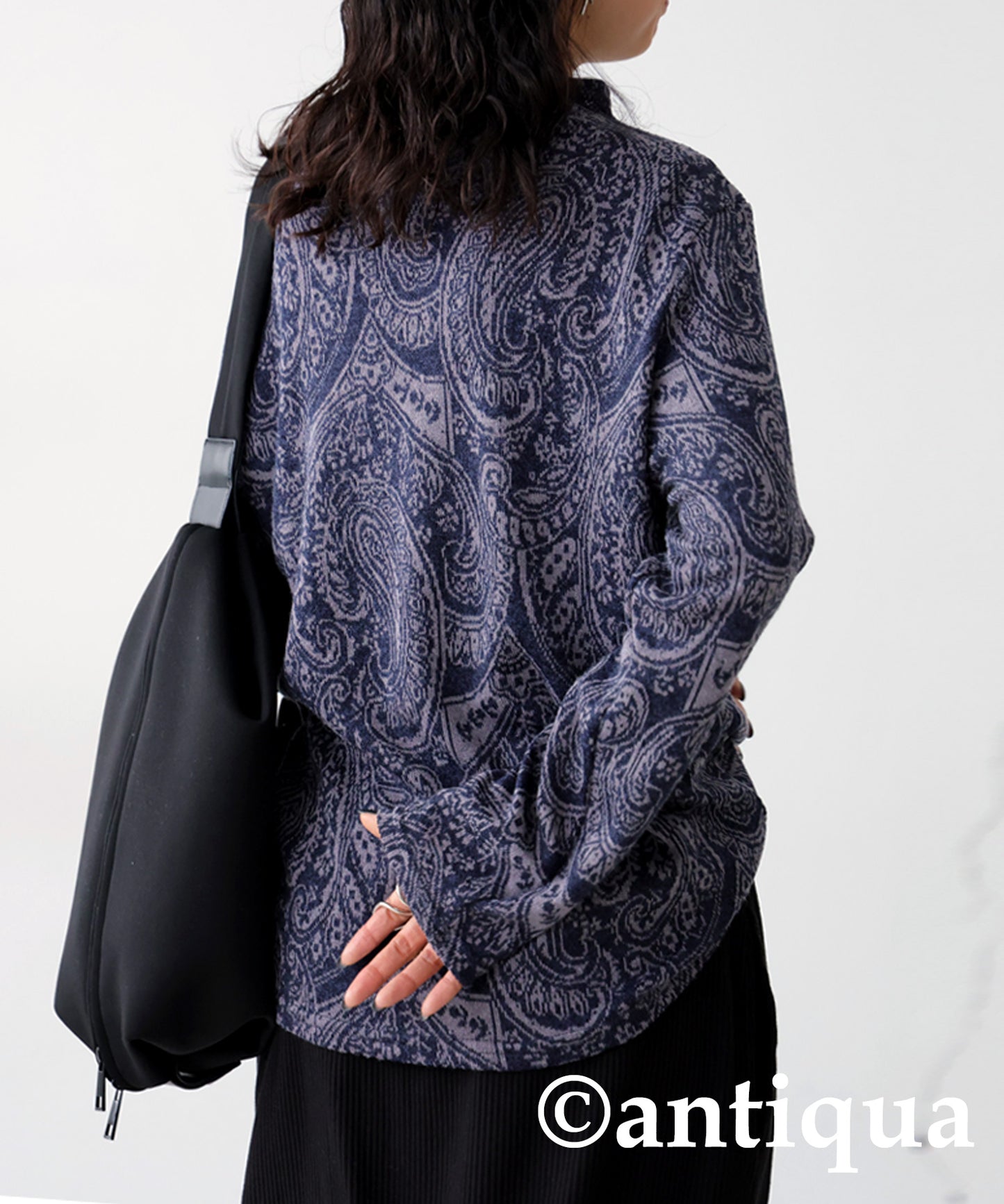 Paisley Pattern Turtleneck Tops Ladies