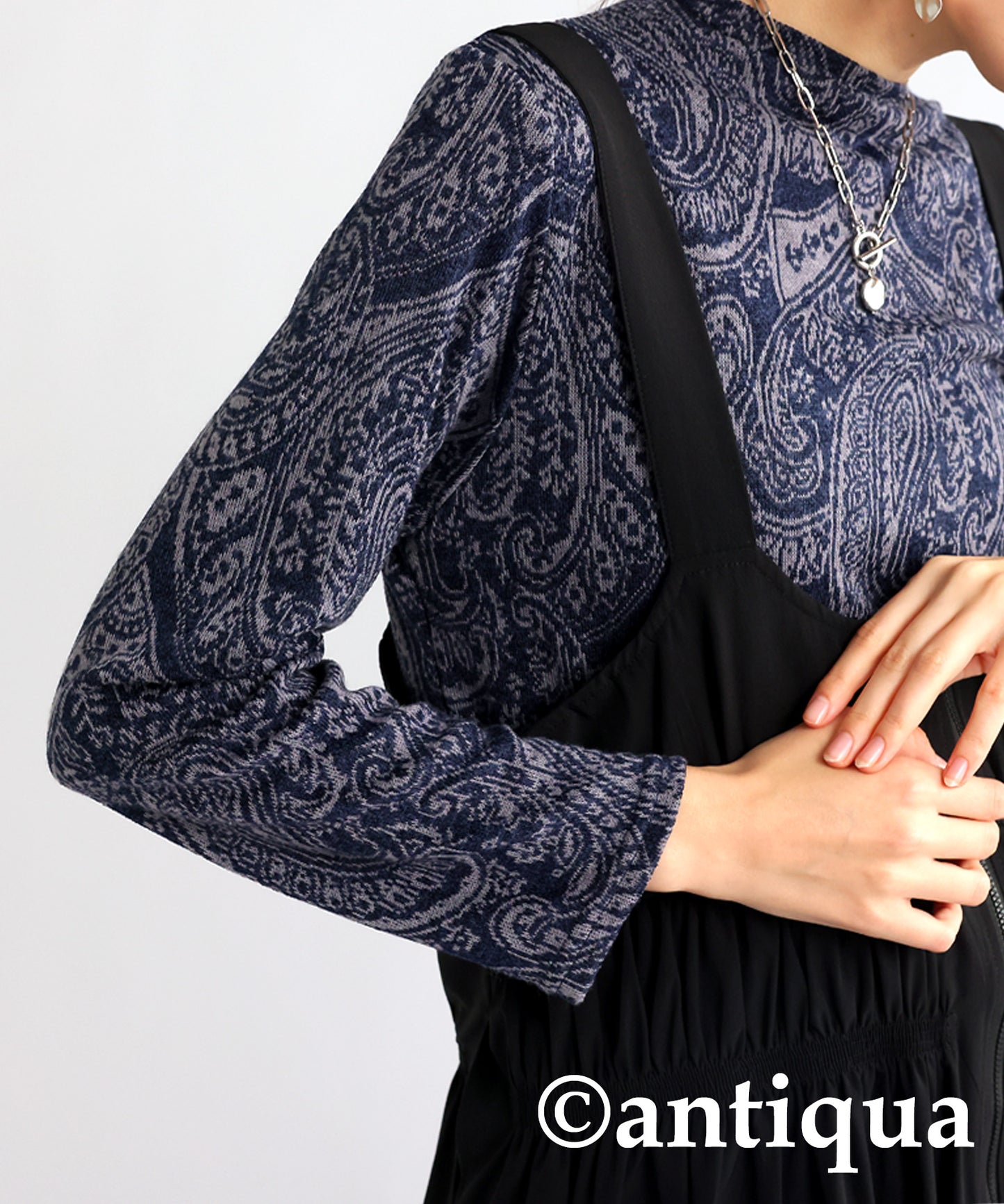 Paisley Pattern Turtleneck Tops Ladies