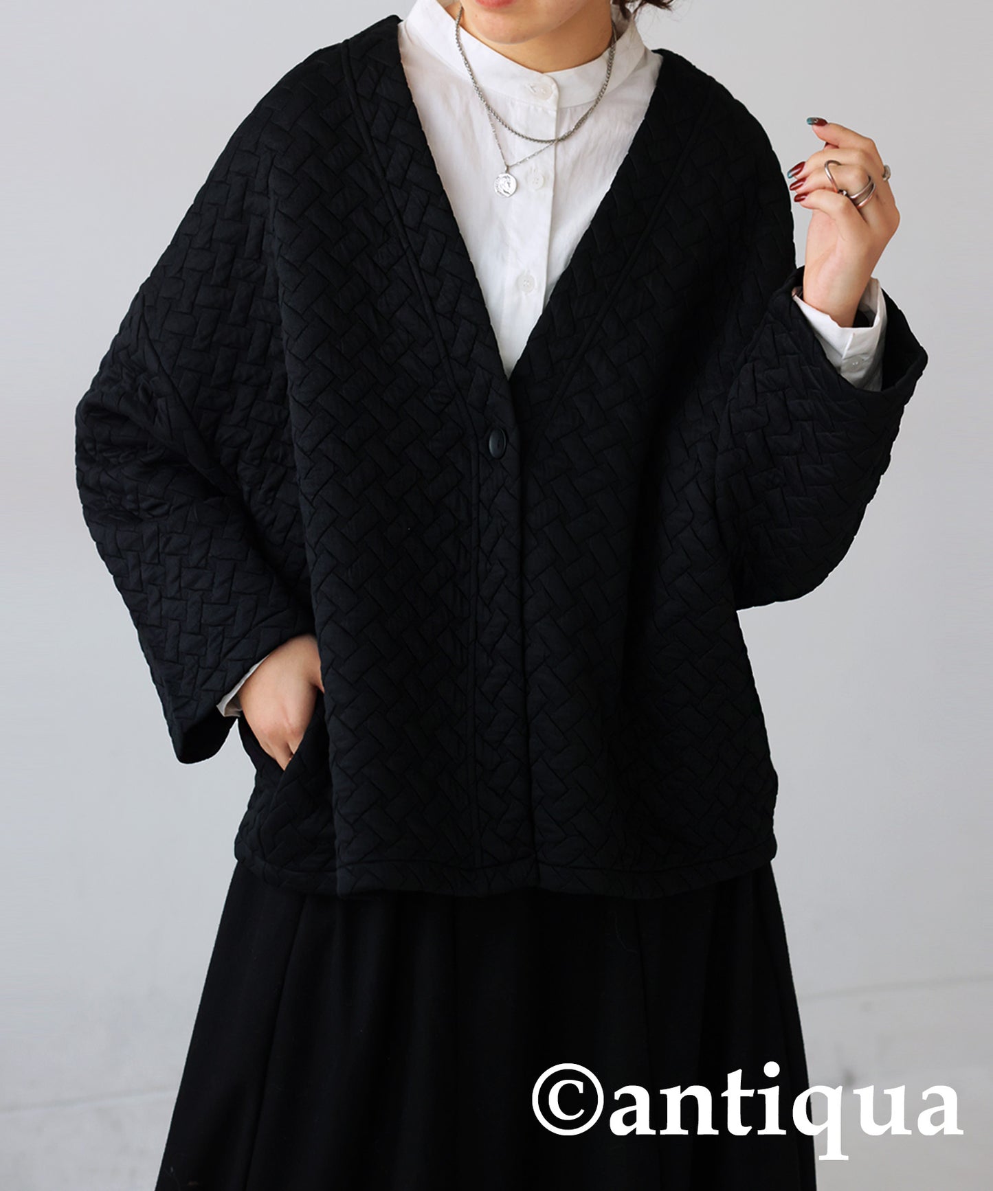 Quilting Jaguard Cardigan Ladies