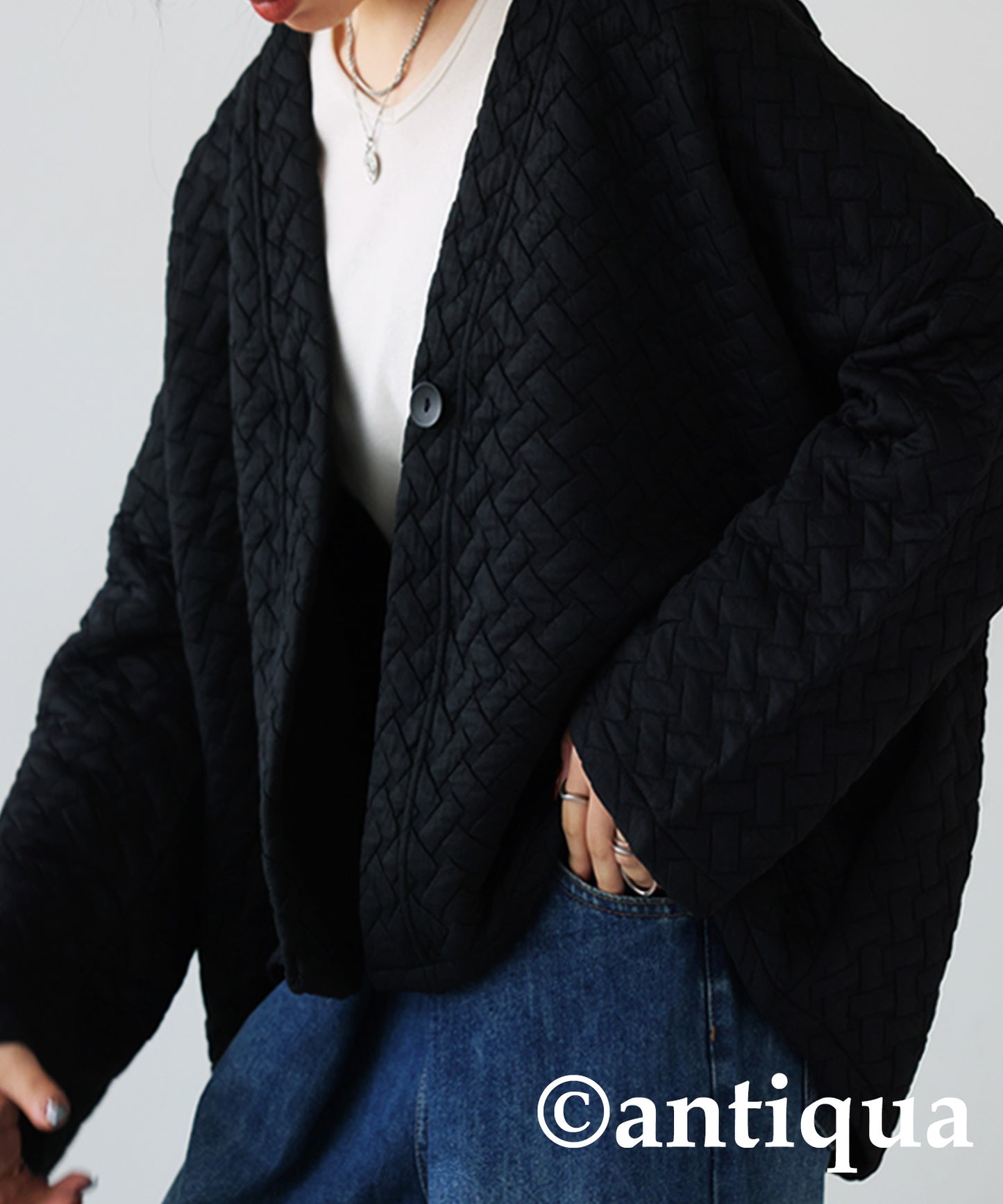 Quilting Jaguard Cardigan Ladies