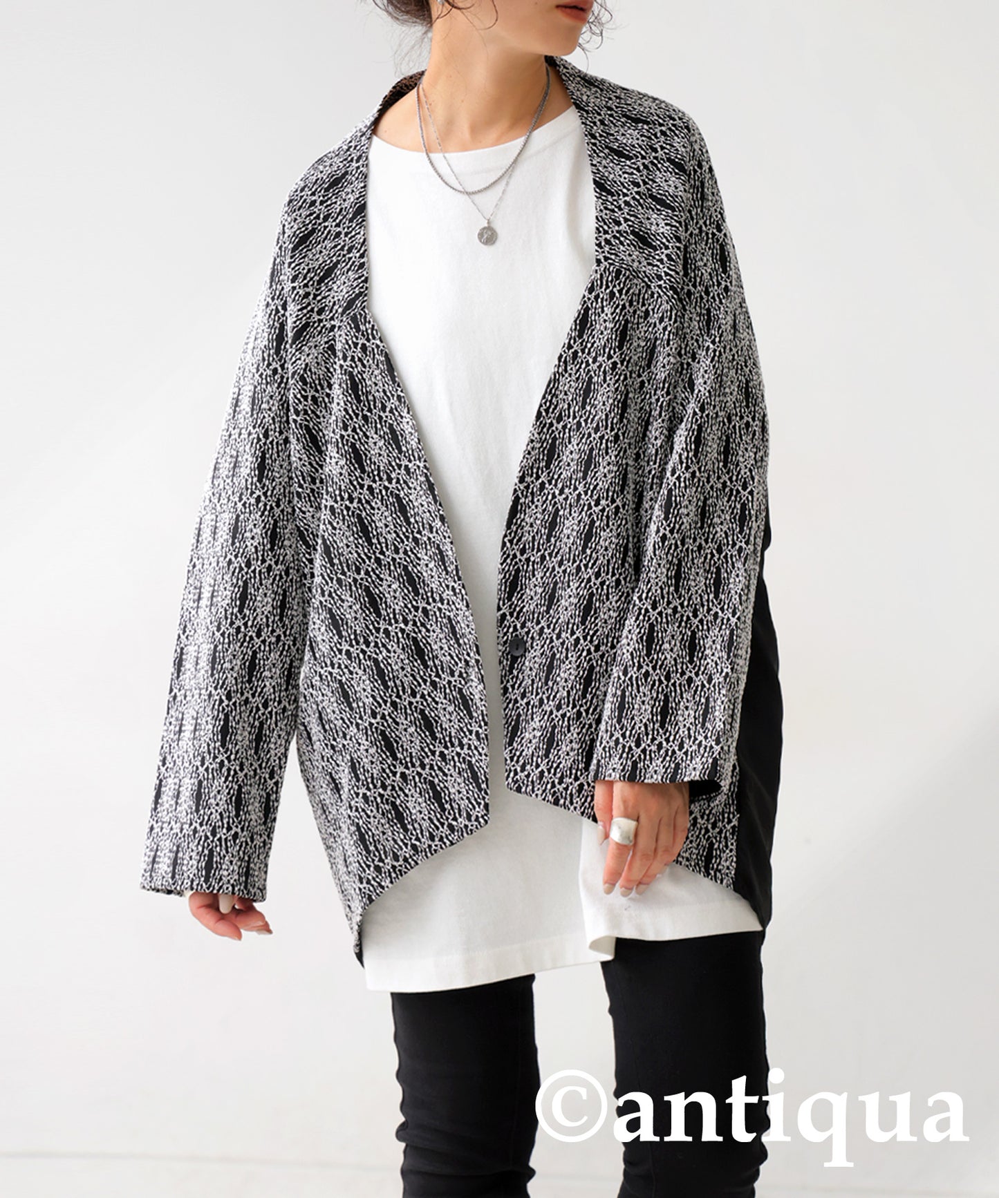 Collarless Cardigan Ladies