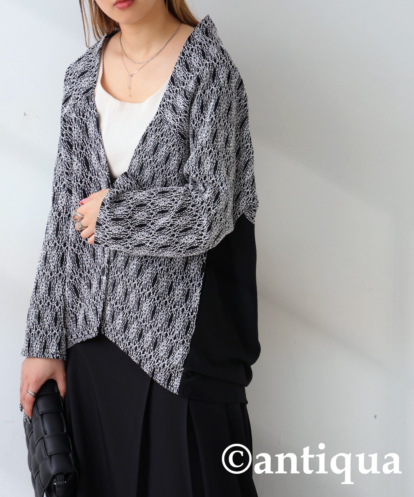 Collarless Cardigan Ladies