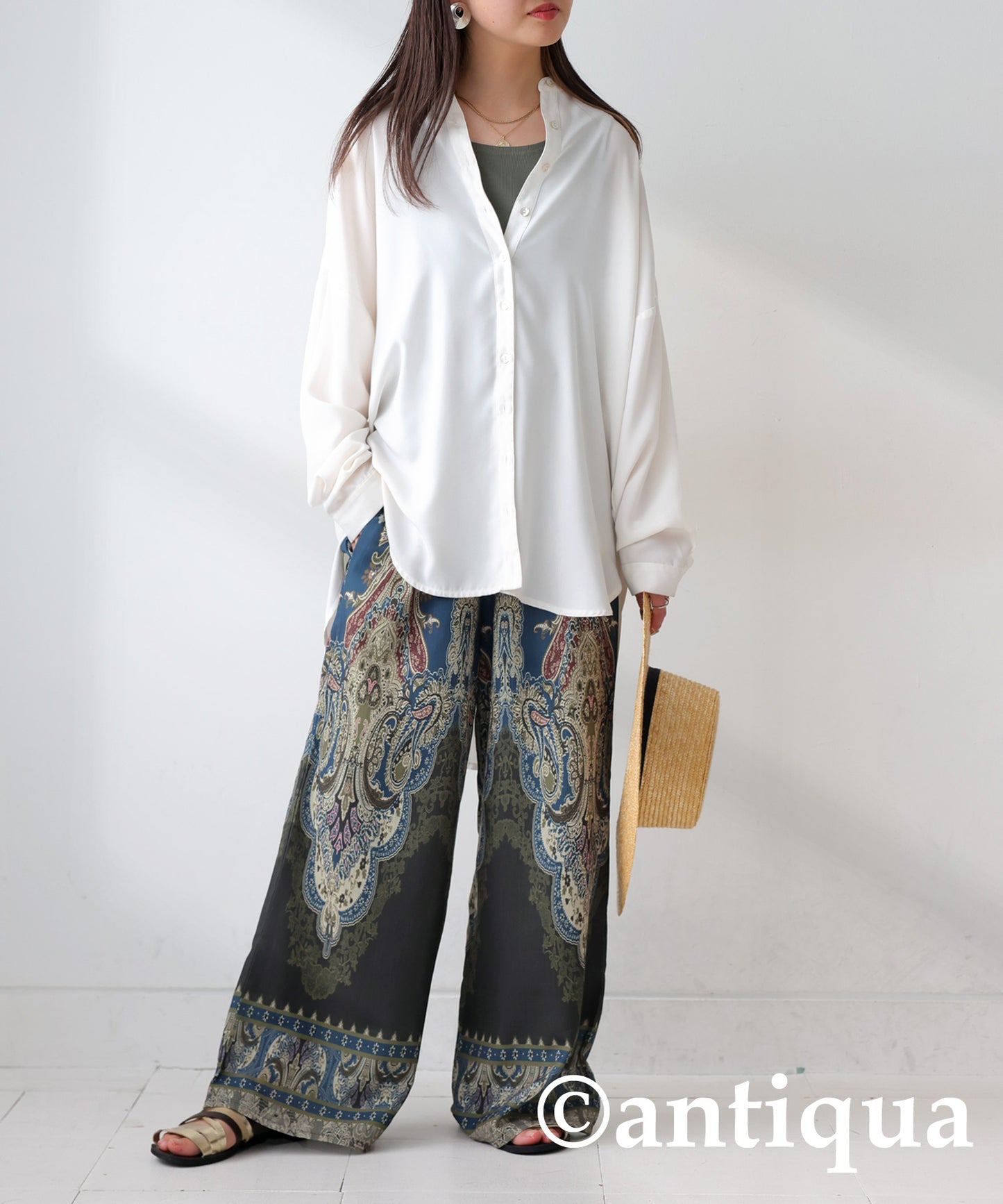 Patterned Wide Pants Ladies