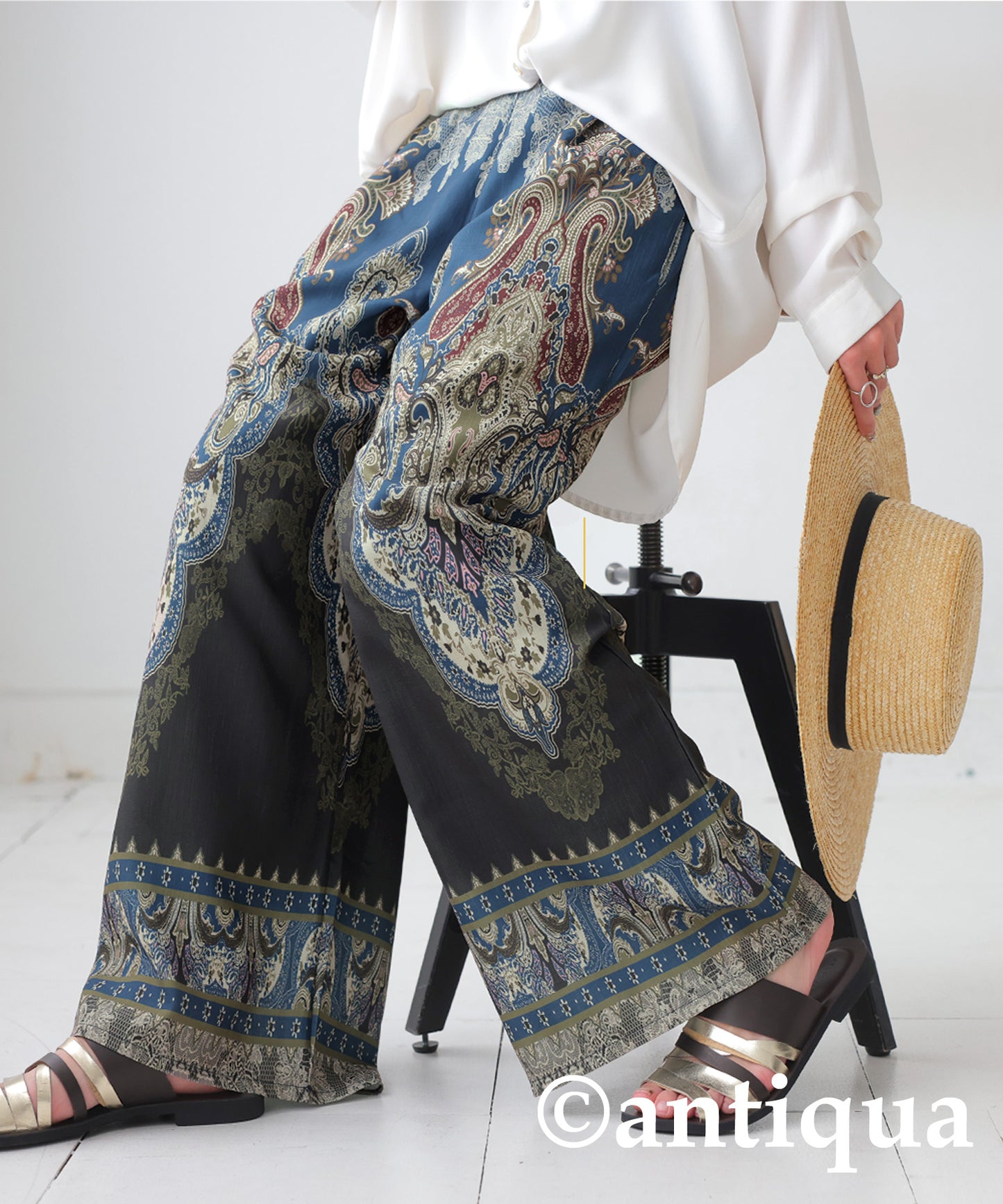 Patterned Wide Pants Ladies