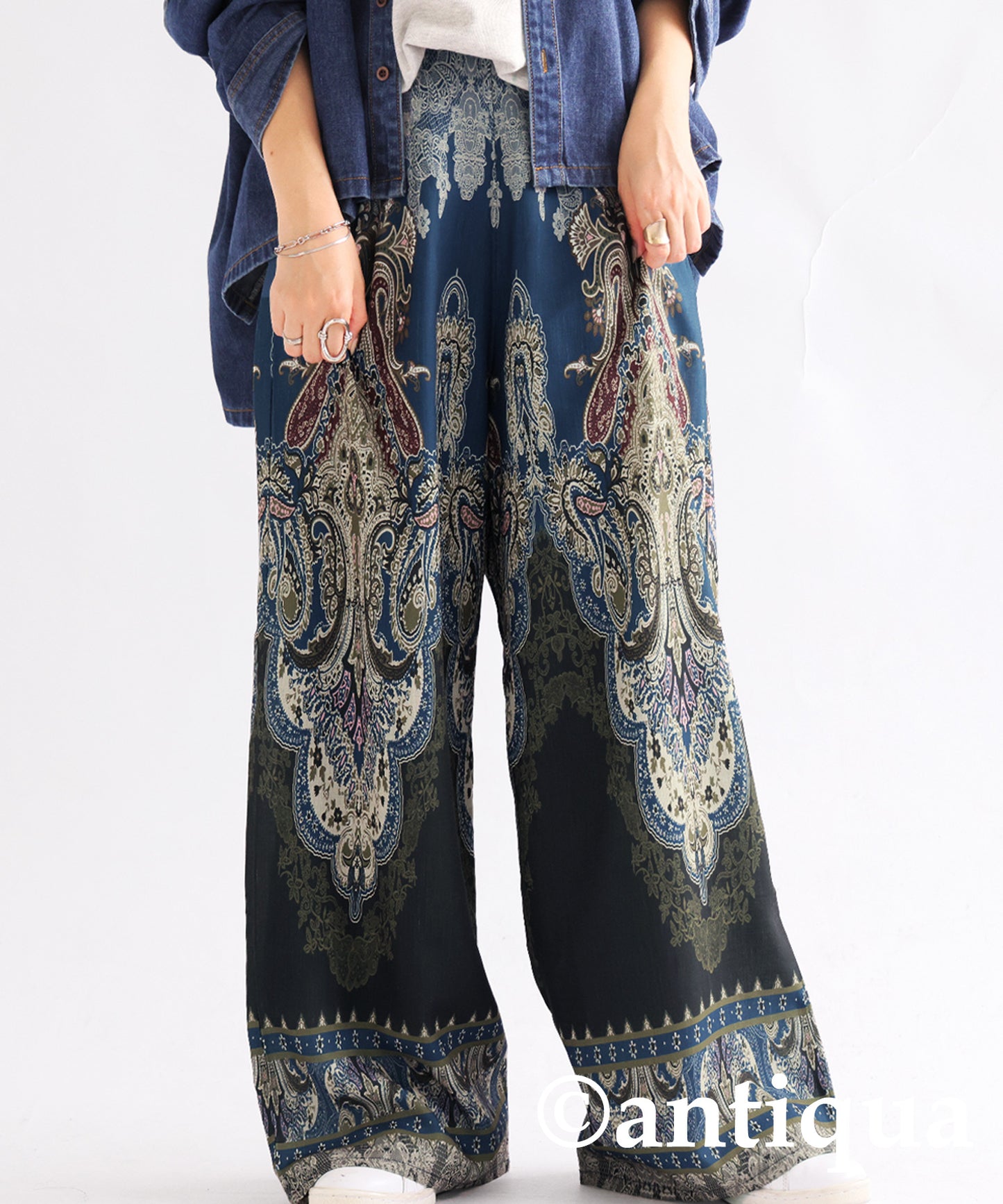 Patterned Wide Pants Ladies