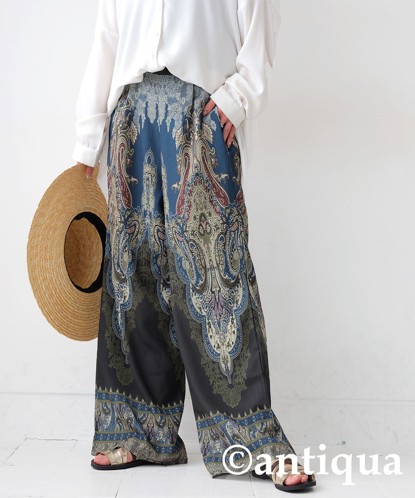 Patterned Wide Pants Ladies