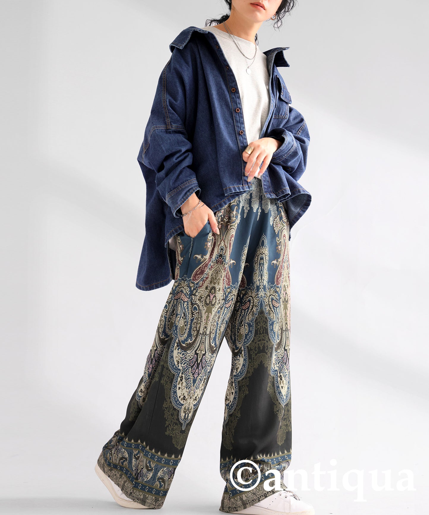 Patterned Wide Pants Ladies