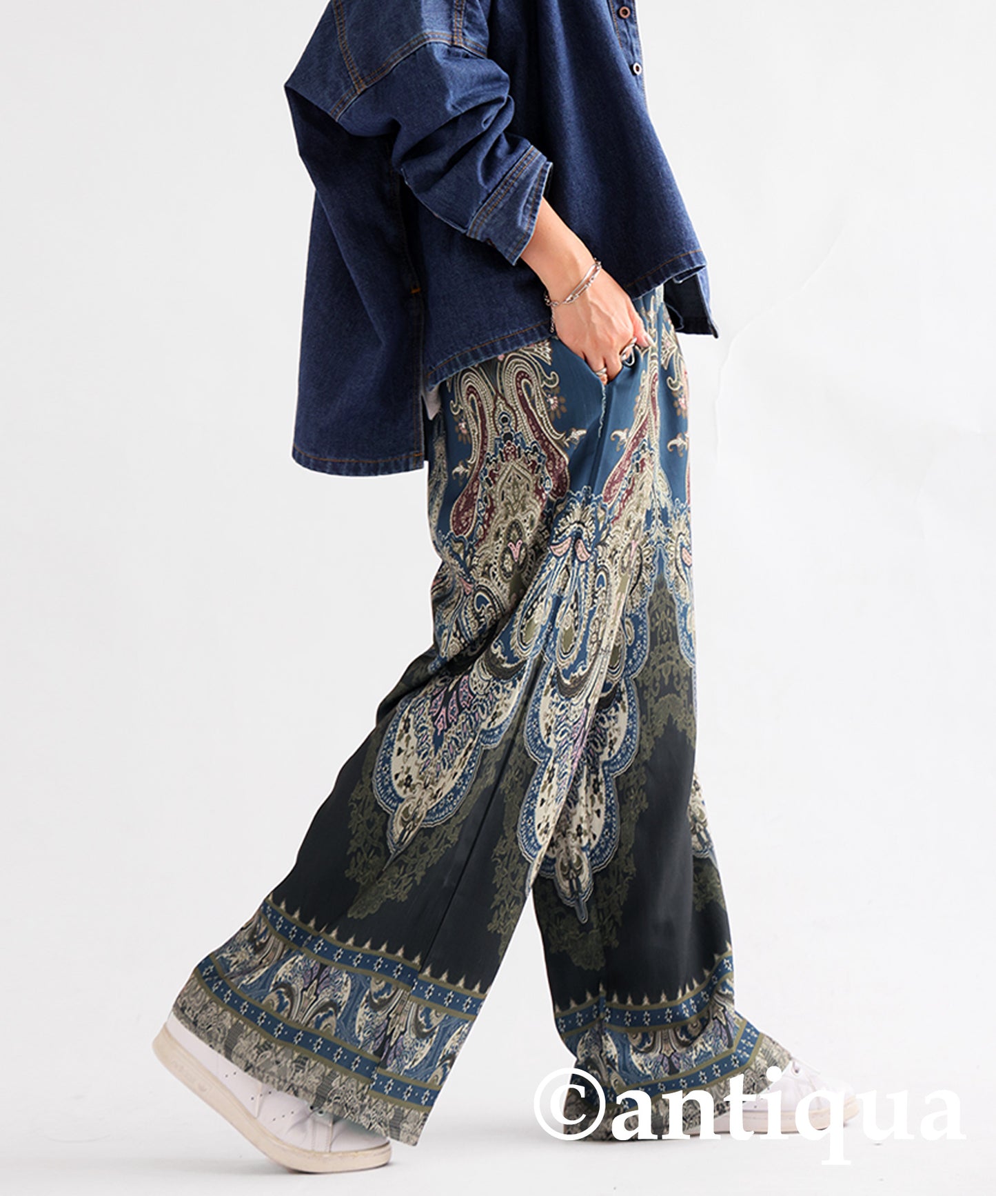 Patterned Wide Pants Ladies