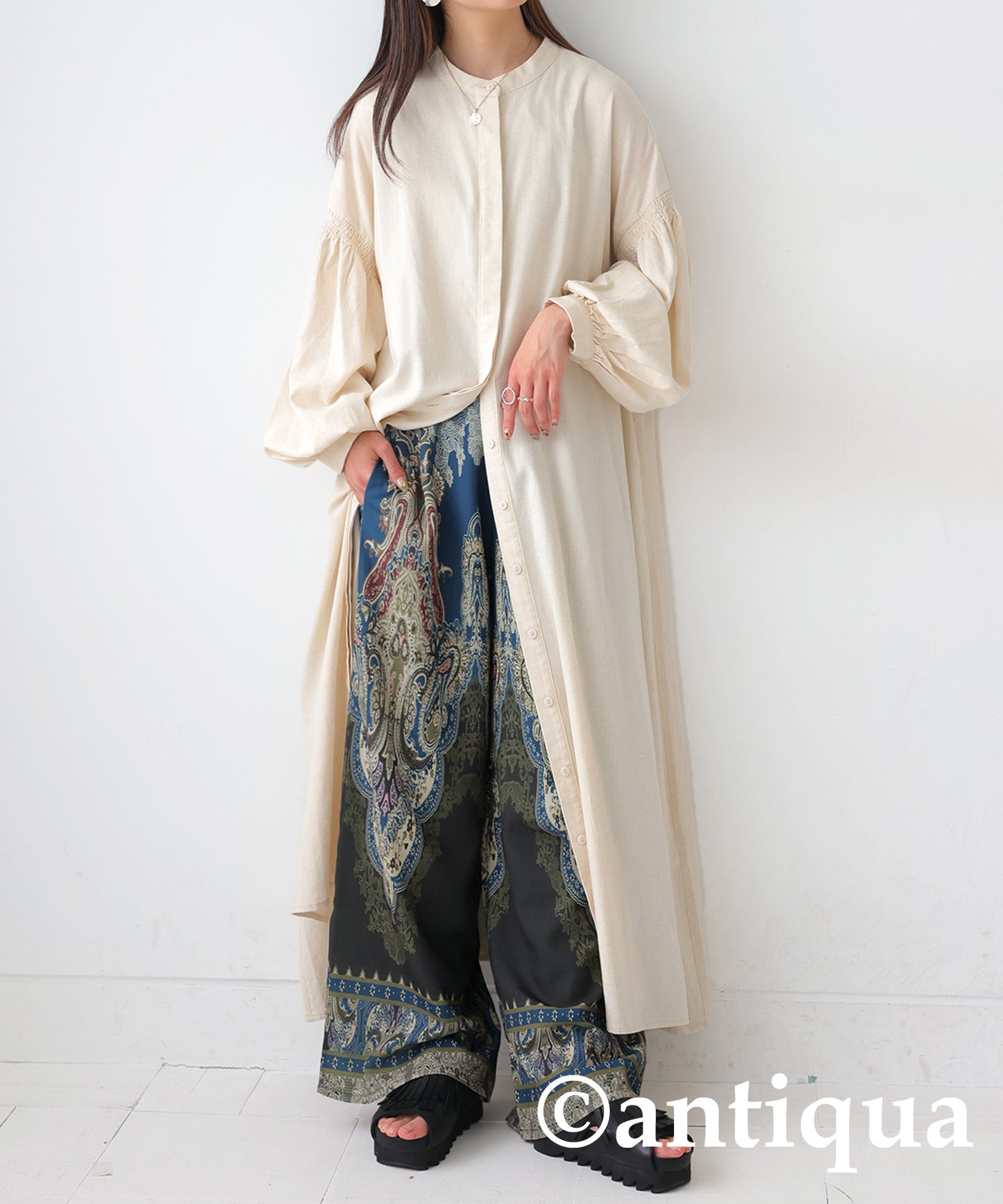 Patterned Wide Pants Ladies